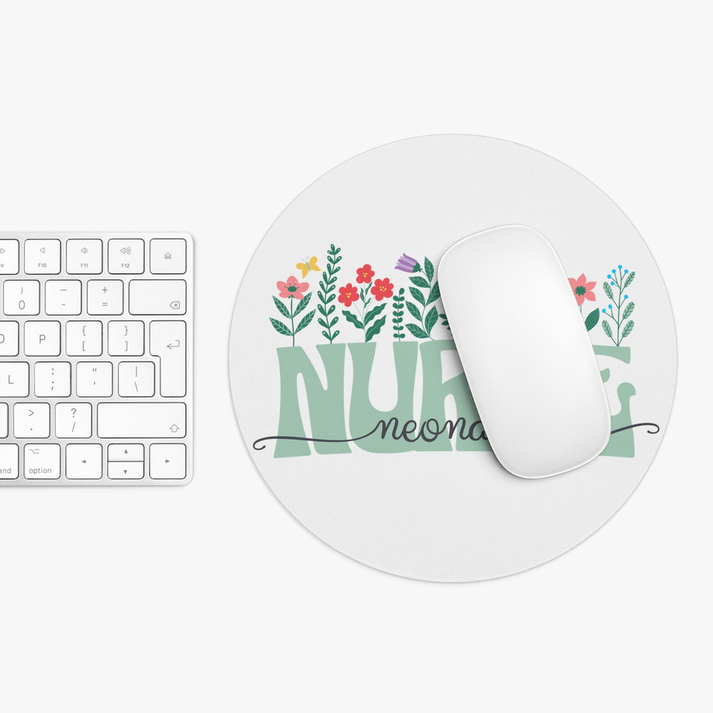 Neonatal Nurse Floral Mouse Pad