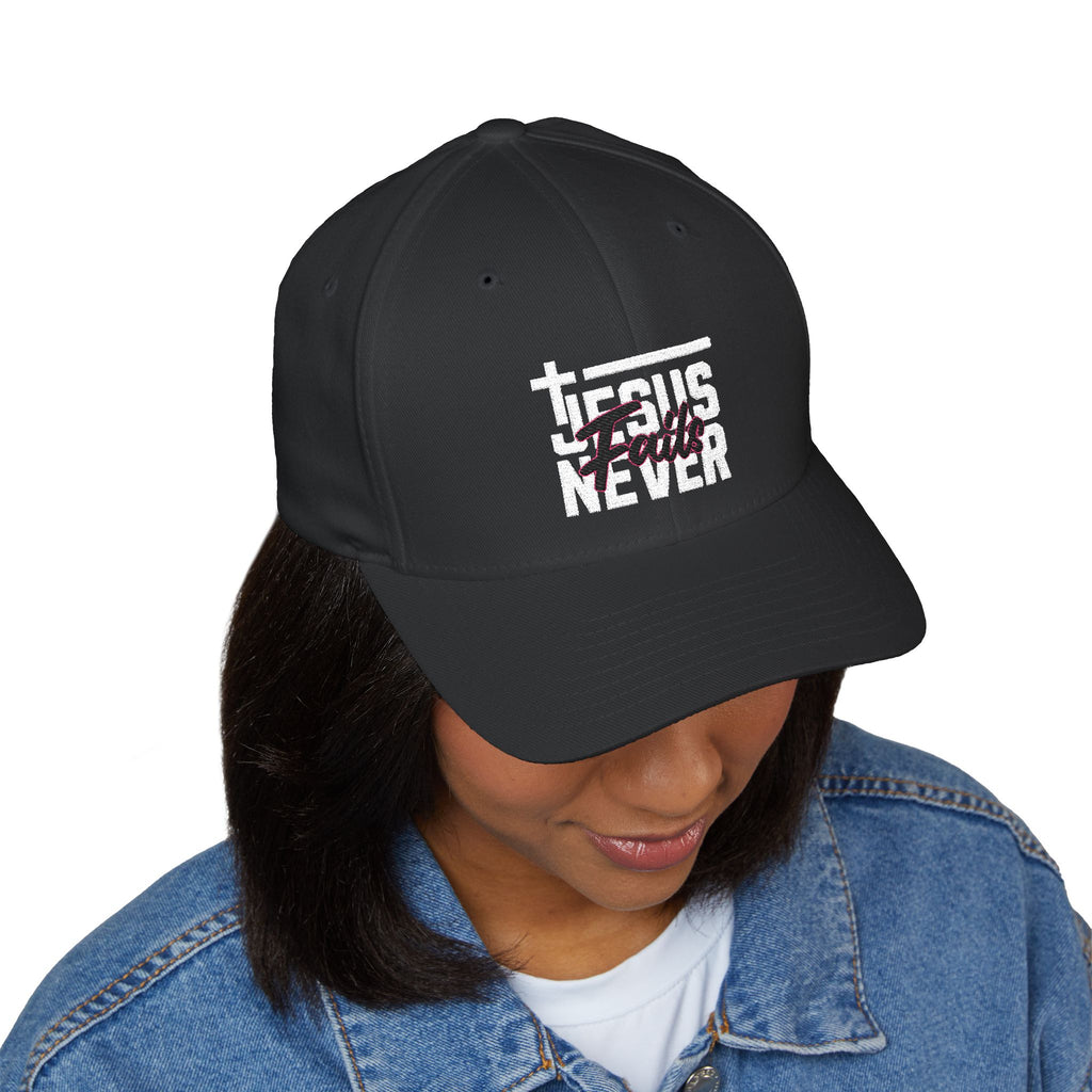 Embroidered 'Jesus Never Fails' Faith Baseball Hat
