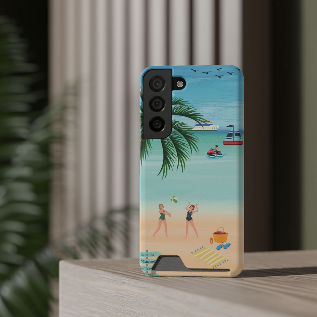 Beach Phone Case With Card Holder