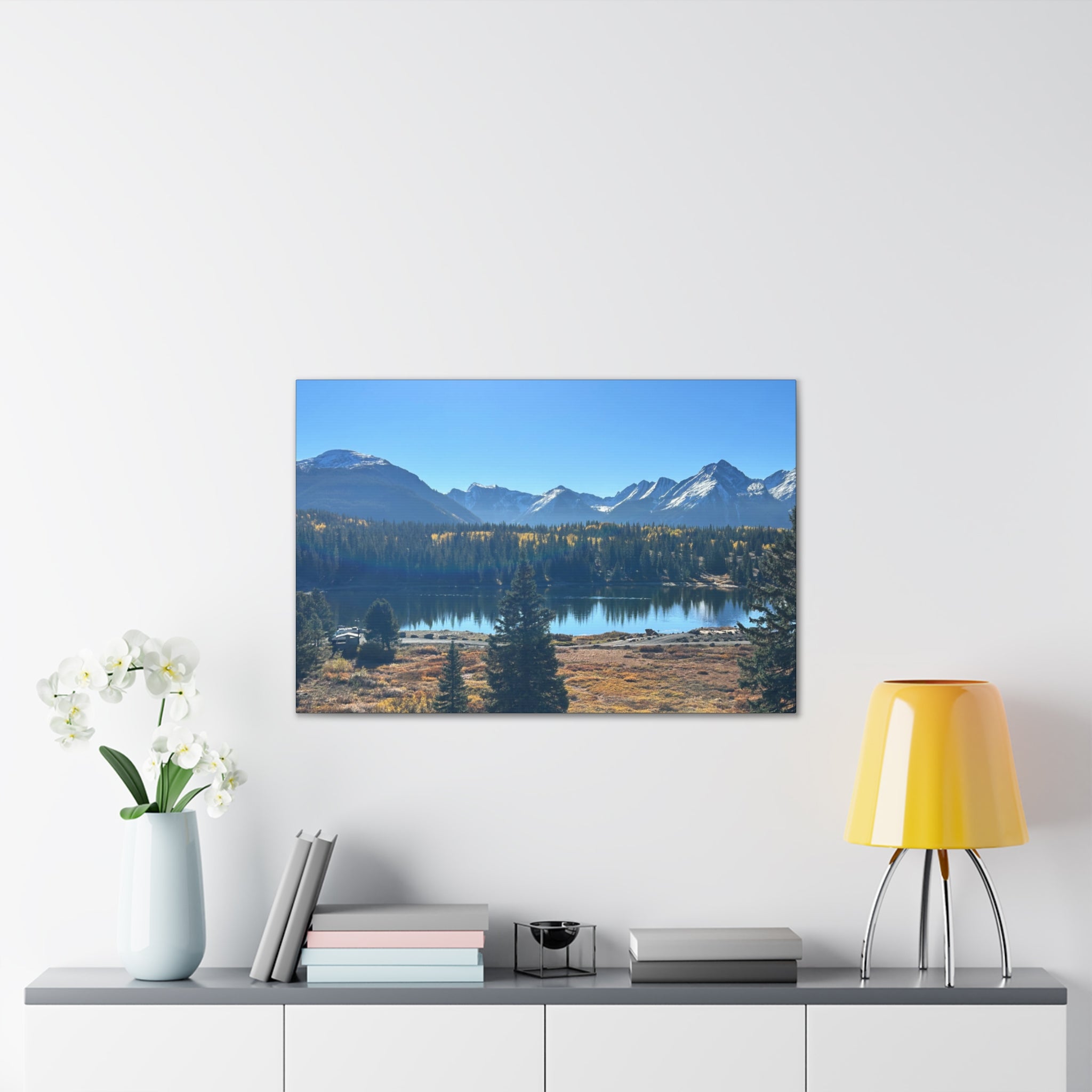 Mountain Lake Landscape Canvas