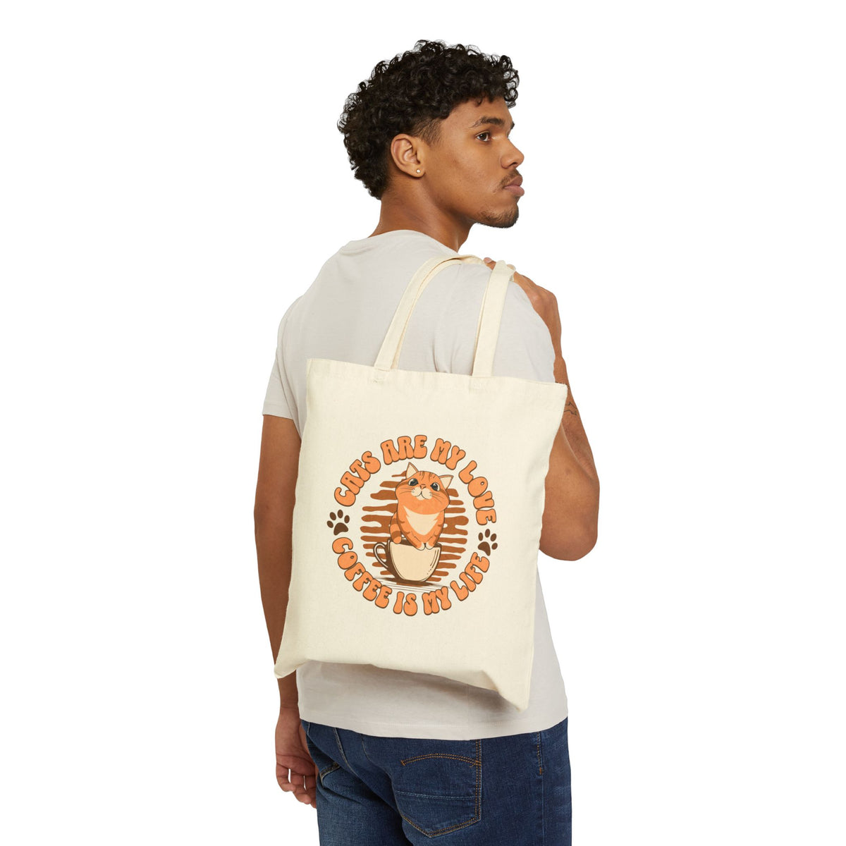 Cat & Coffee Tote Bag