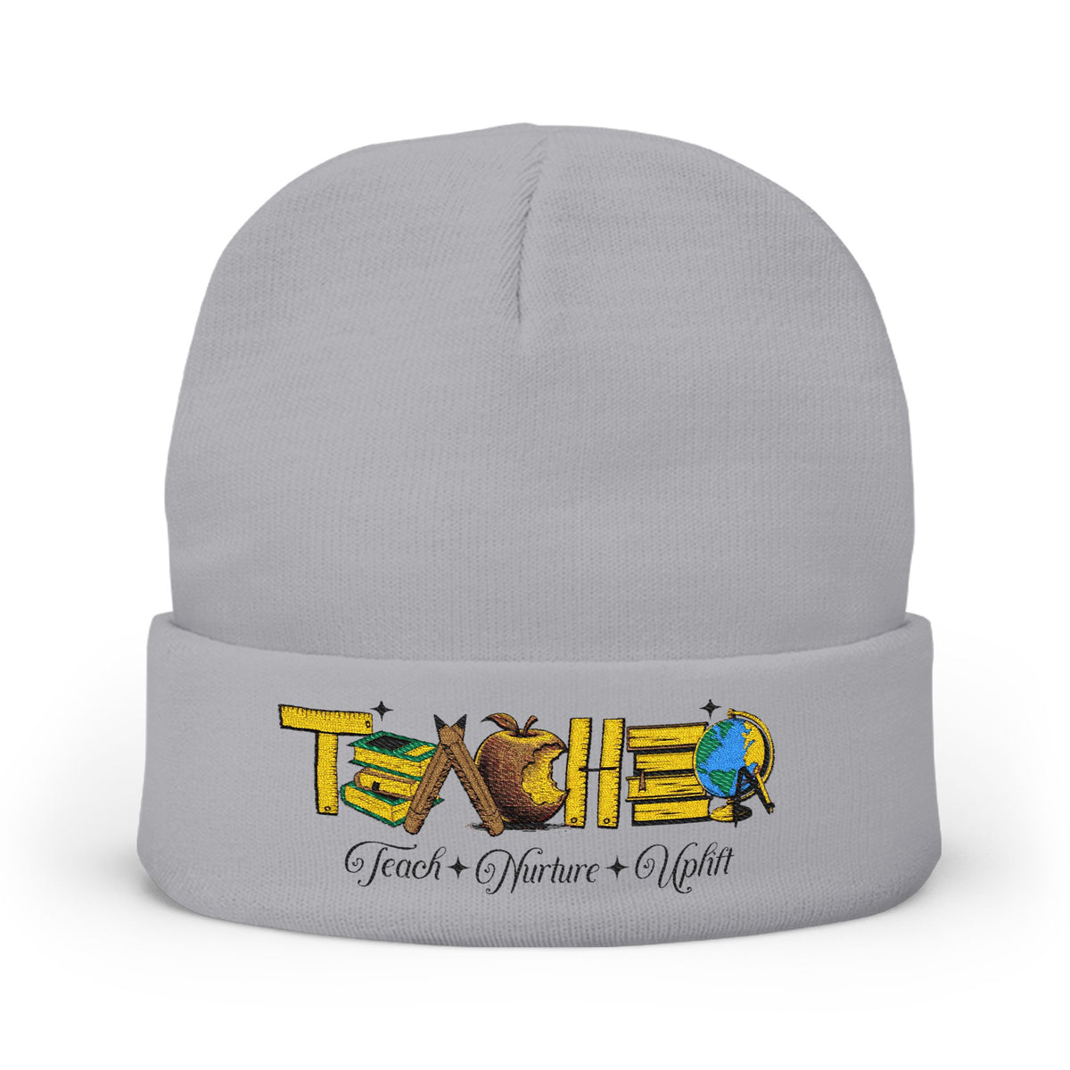 Teacher Embroidered Knit Beanie