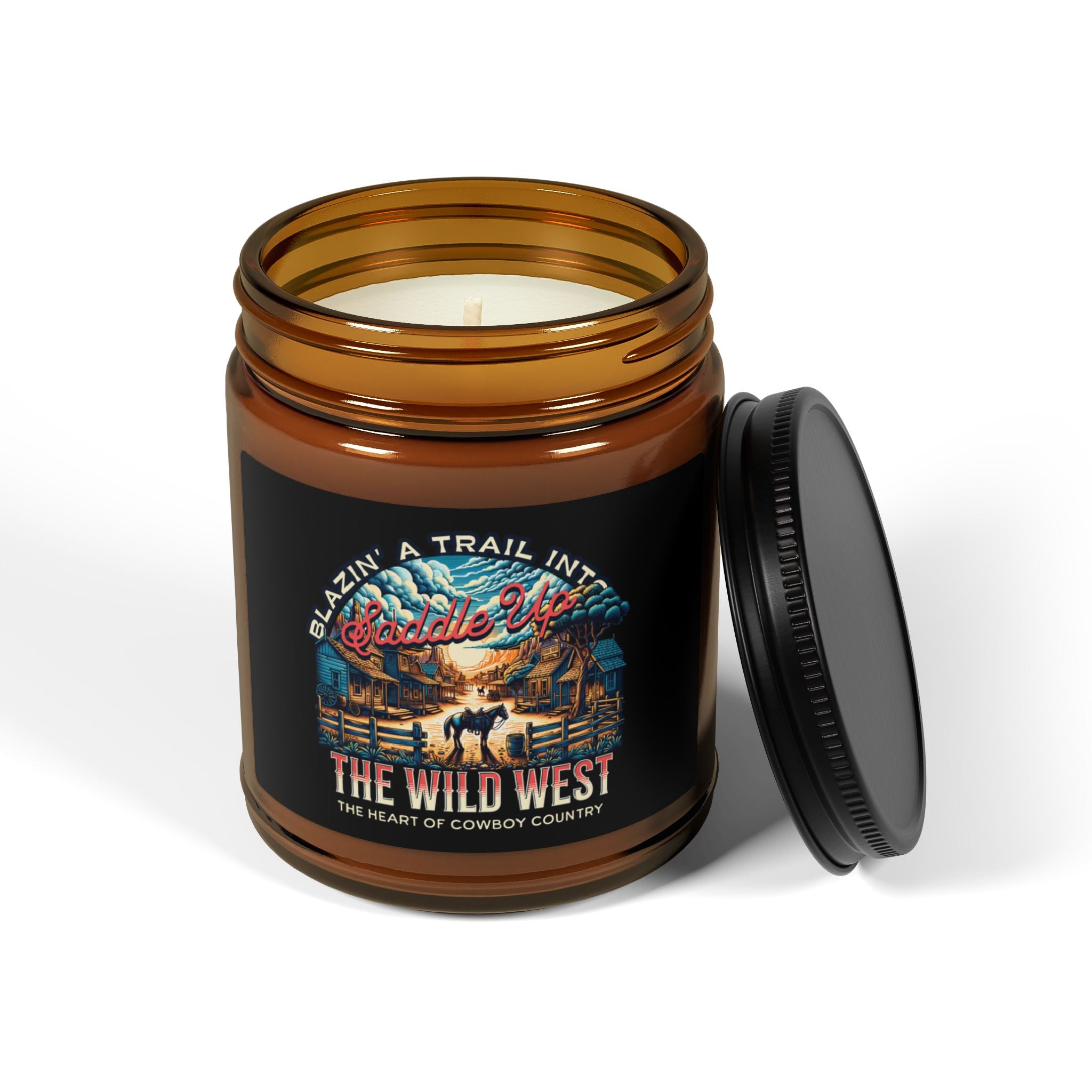 Blazin' A Trail Amber Candle Jar (4oz. 9oz.)