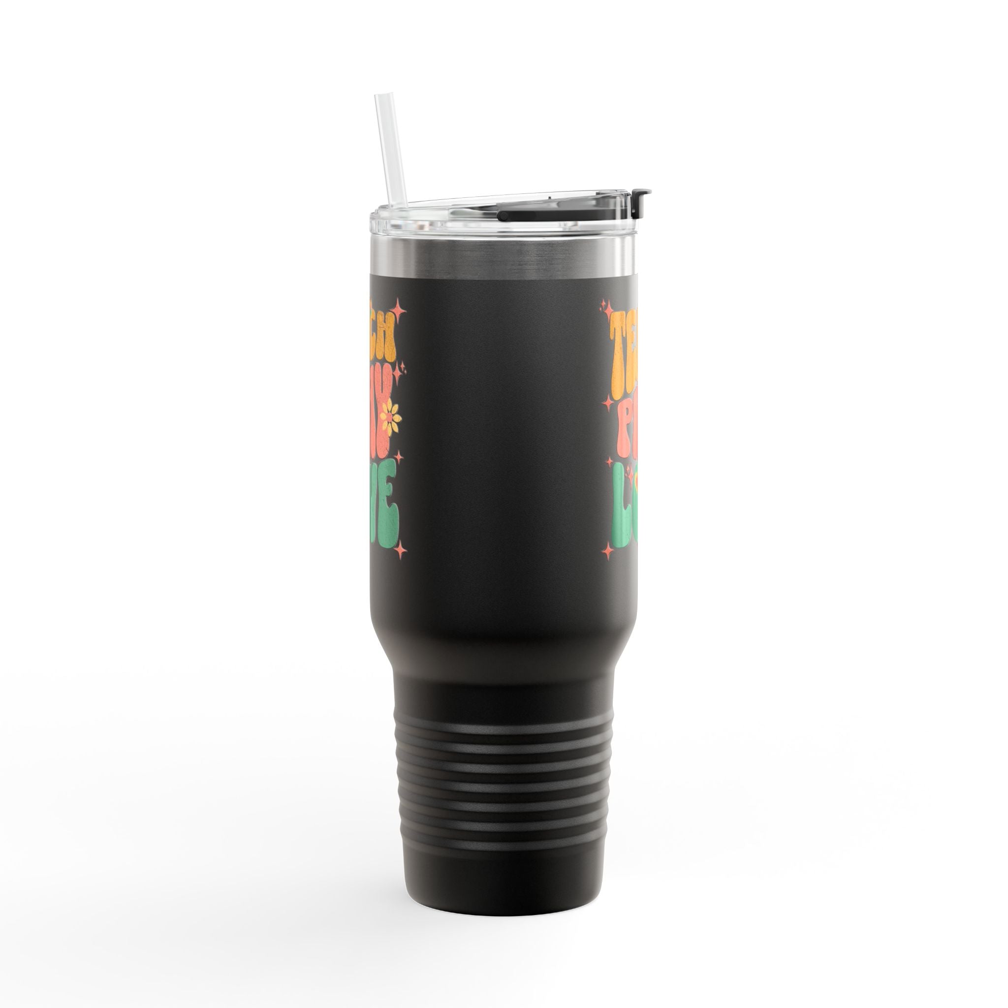 "Teach Pray Love" Retro Floral Tumbler (40oz.)