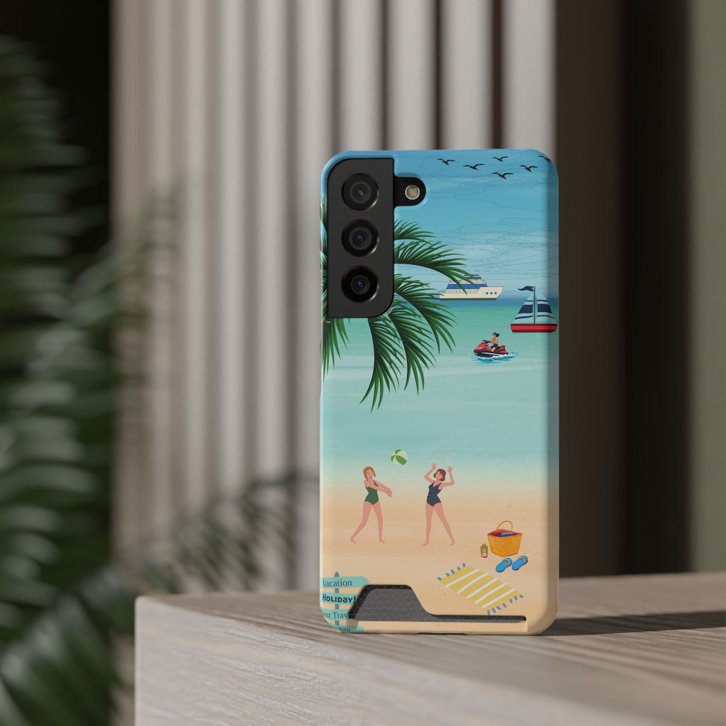 Beach Phone Case With Card Holder