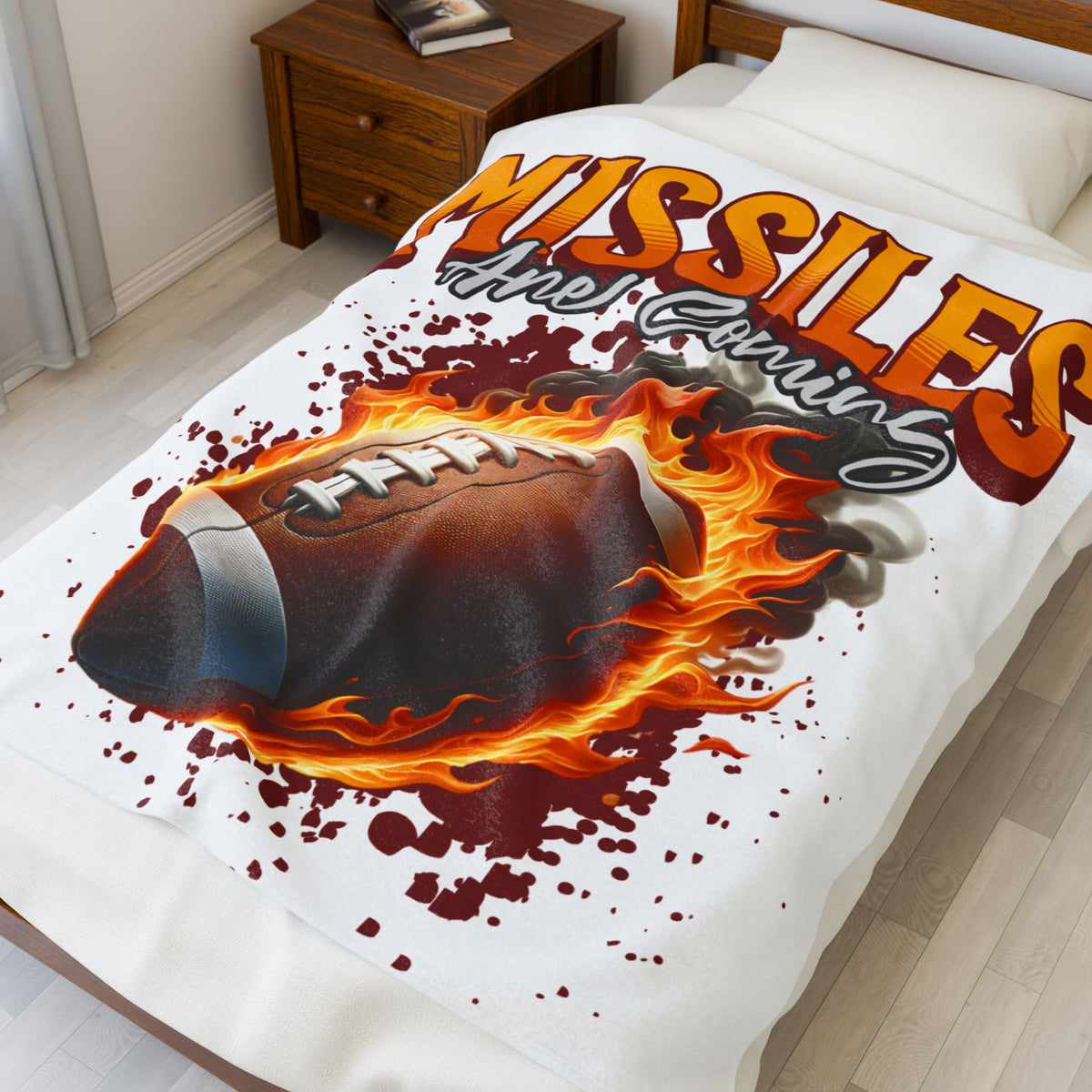 Football 'Missiles Are Coming' Plush Blanket