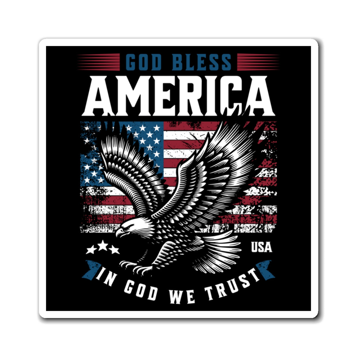 God Bless America Eagle Magnet