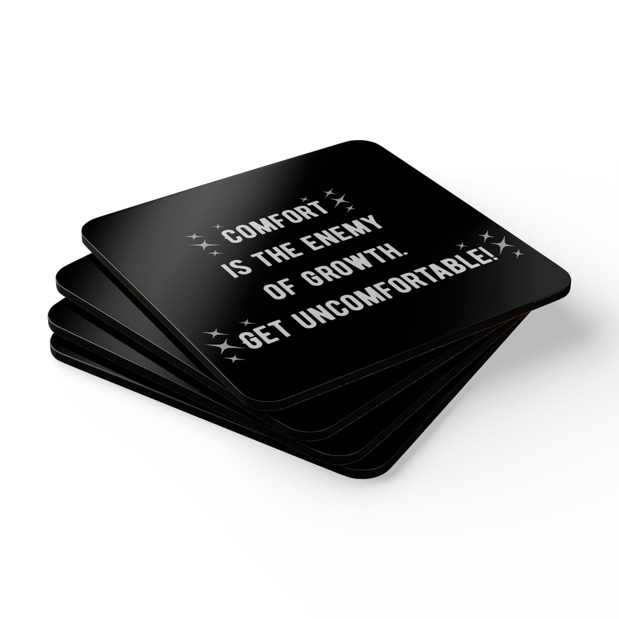 Get Uncomfortable Cork Coaster Set