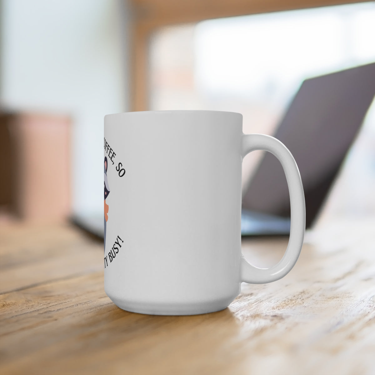 Raccoon Holding Coffee Mug