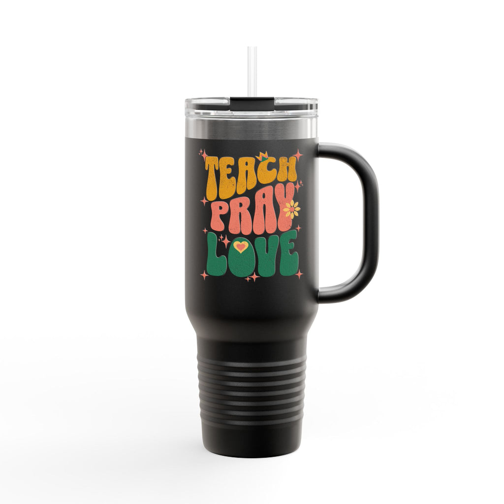 "Teach Pray Love" Retro Floral Tumbler (40oz.)