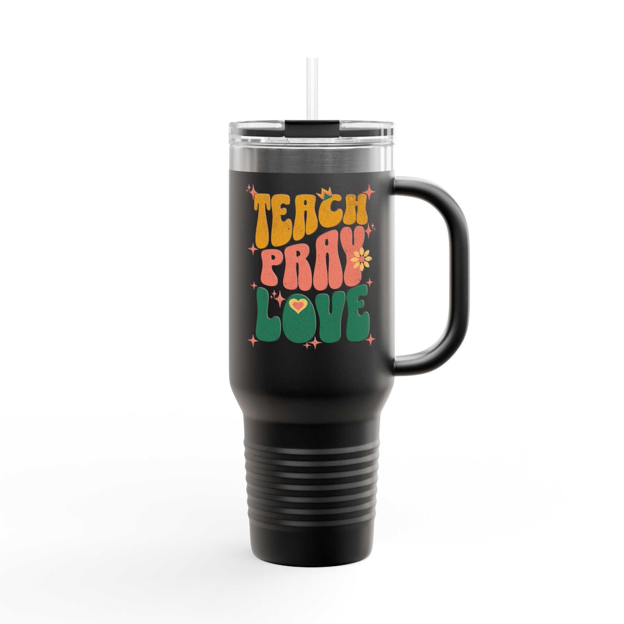 "Teach Pray Love" Retro Floral Tumbler (40oz.)