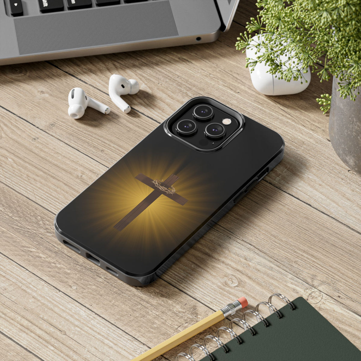 Cross and Crown of Thorns Phone Case