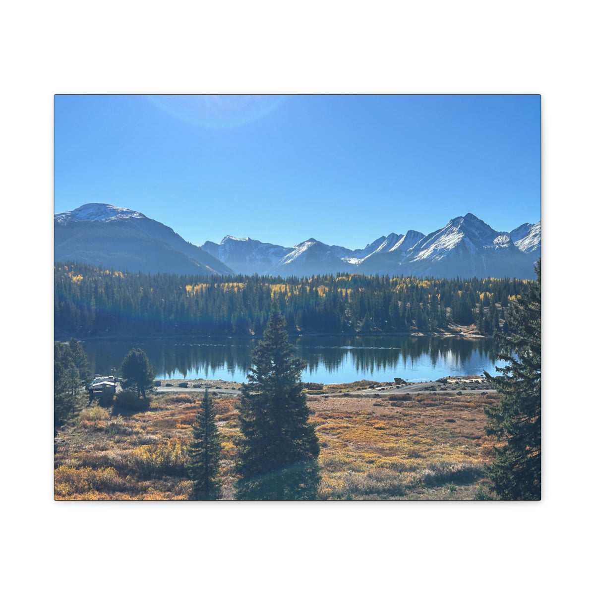 Mountain Lake Landscape Canvas