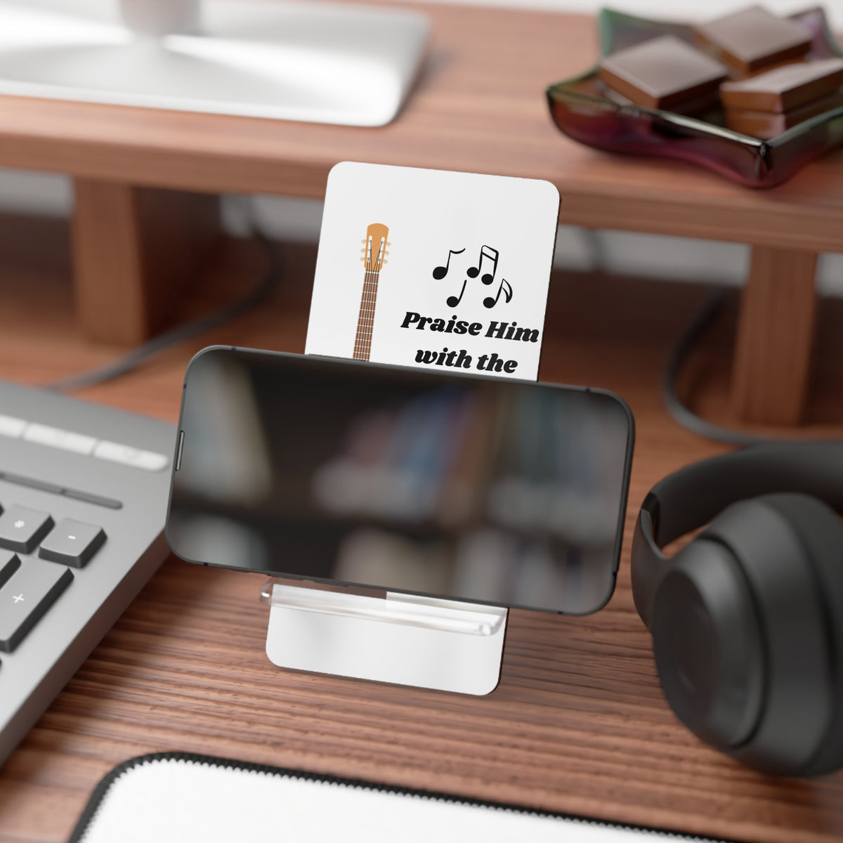 Guitar Music Phone Holder (Psalm 50:4)