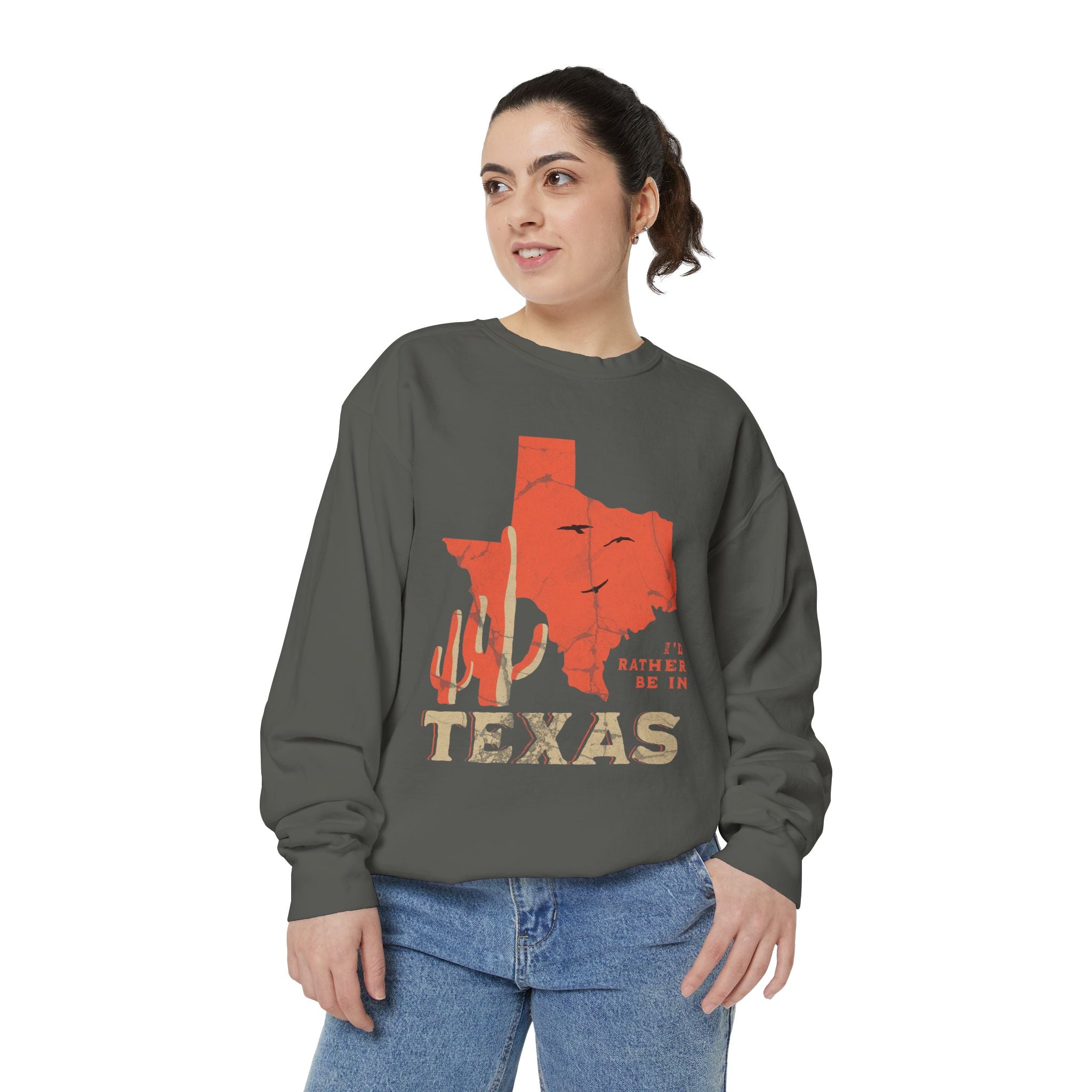 "I'd Rather Be in Texas" Vintage Map Crewneck