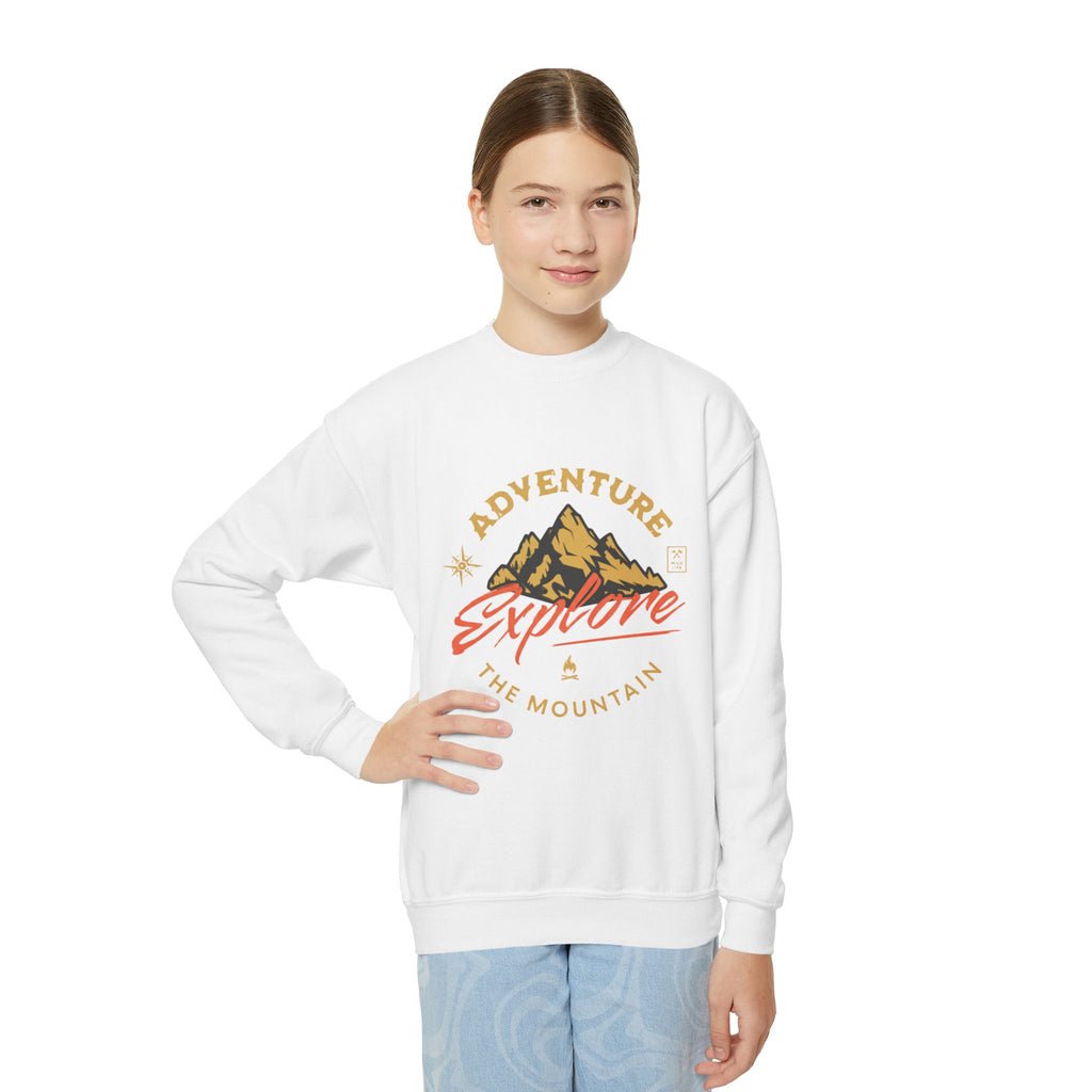 Adventure Explore Mountain Youth Crewneck