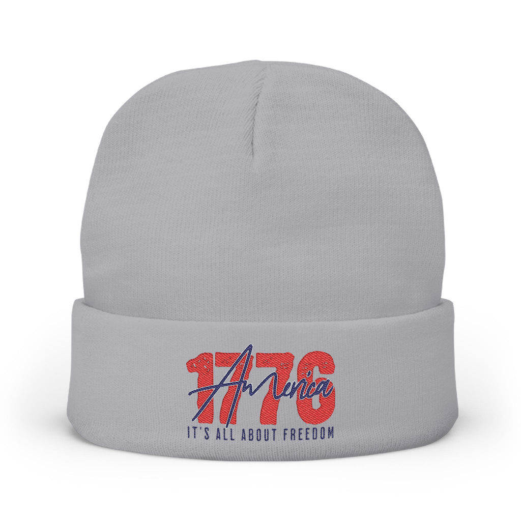 Embroidered '1776 America' Knit Beanie