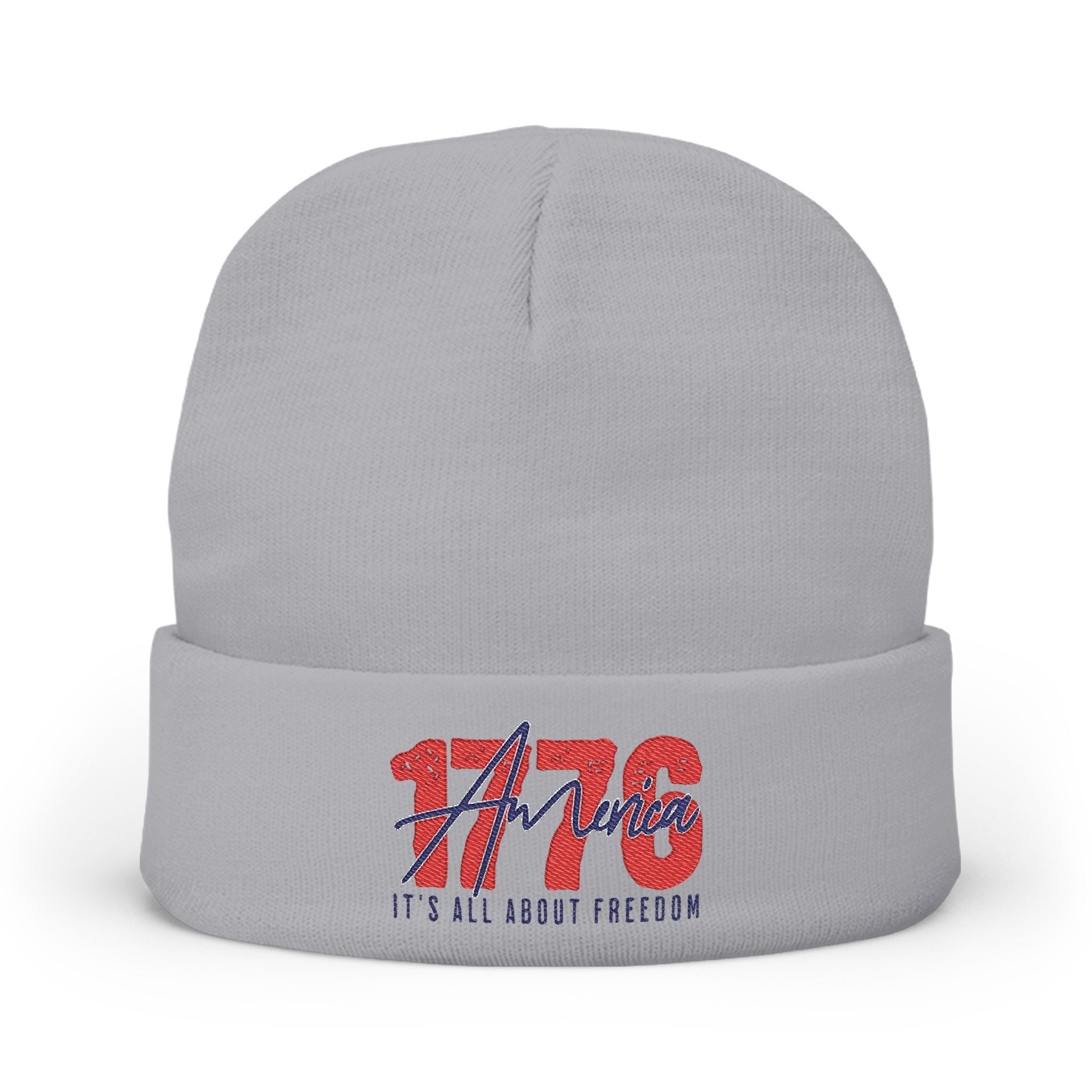 Embroidered '1776 America' Knit Beanie