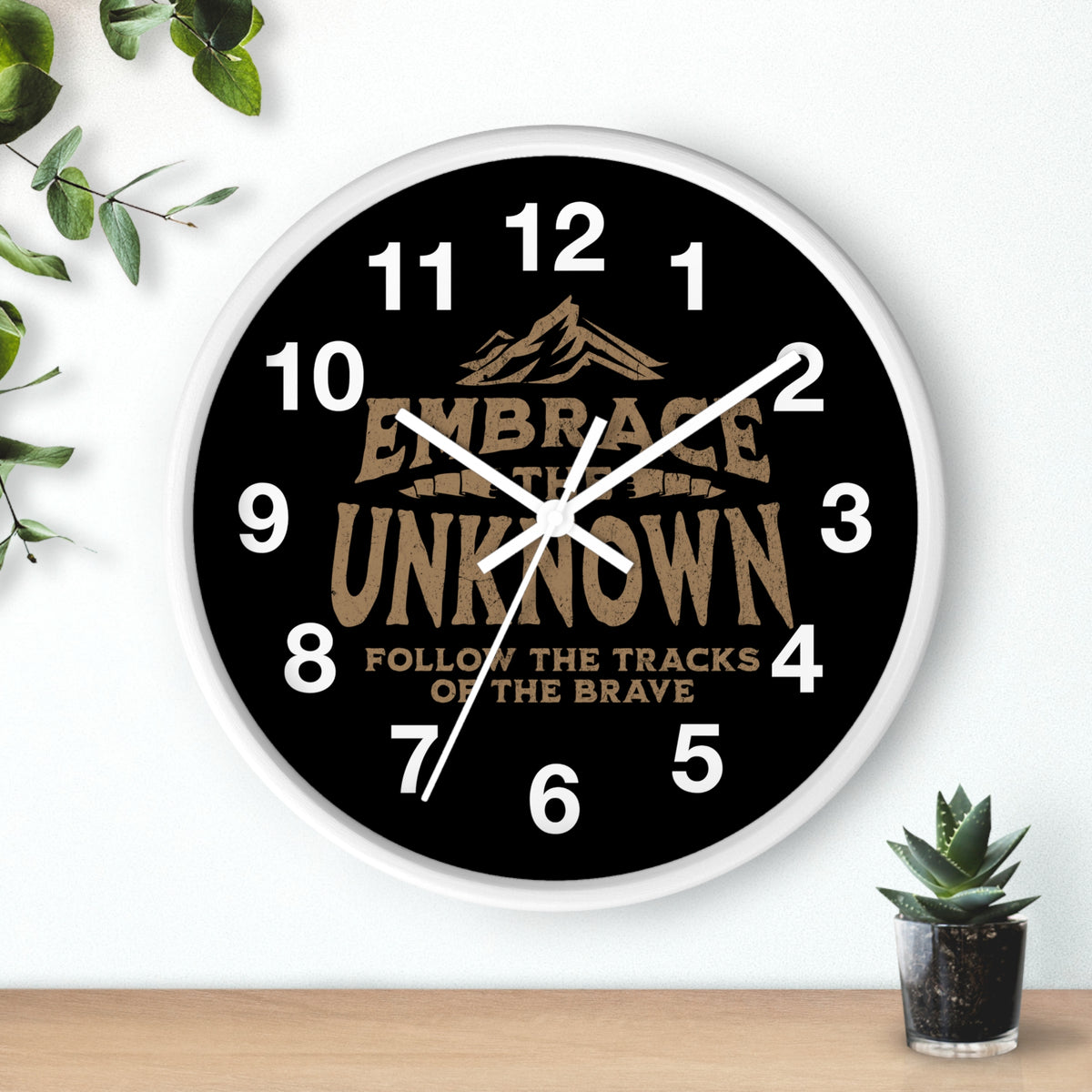 "Embrace the Unknown" Adventure Mountain Clock