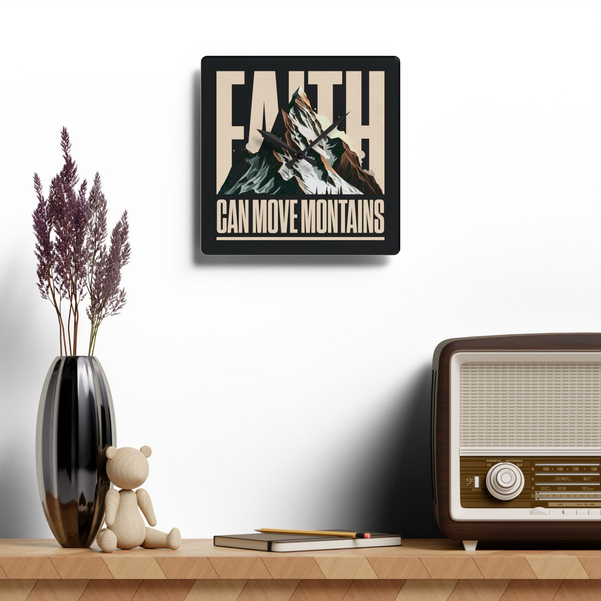 Faith Can Move Mountains Wall Clock