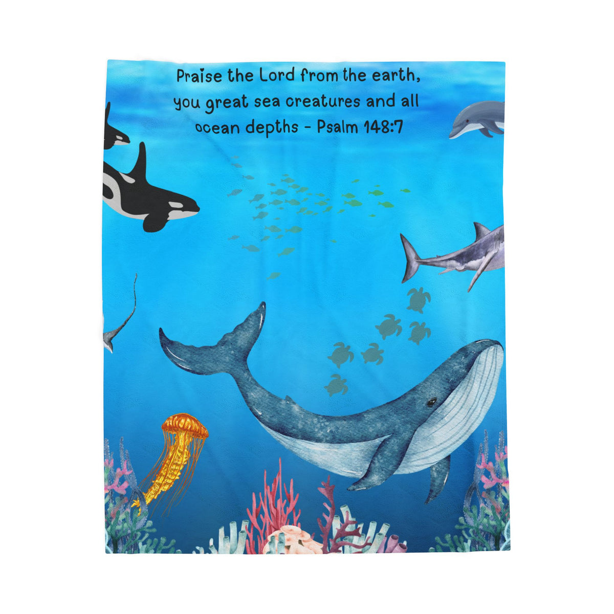 Ocean Plush Blanket (Psalm 148:7)