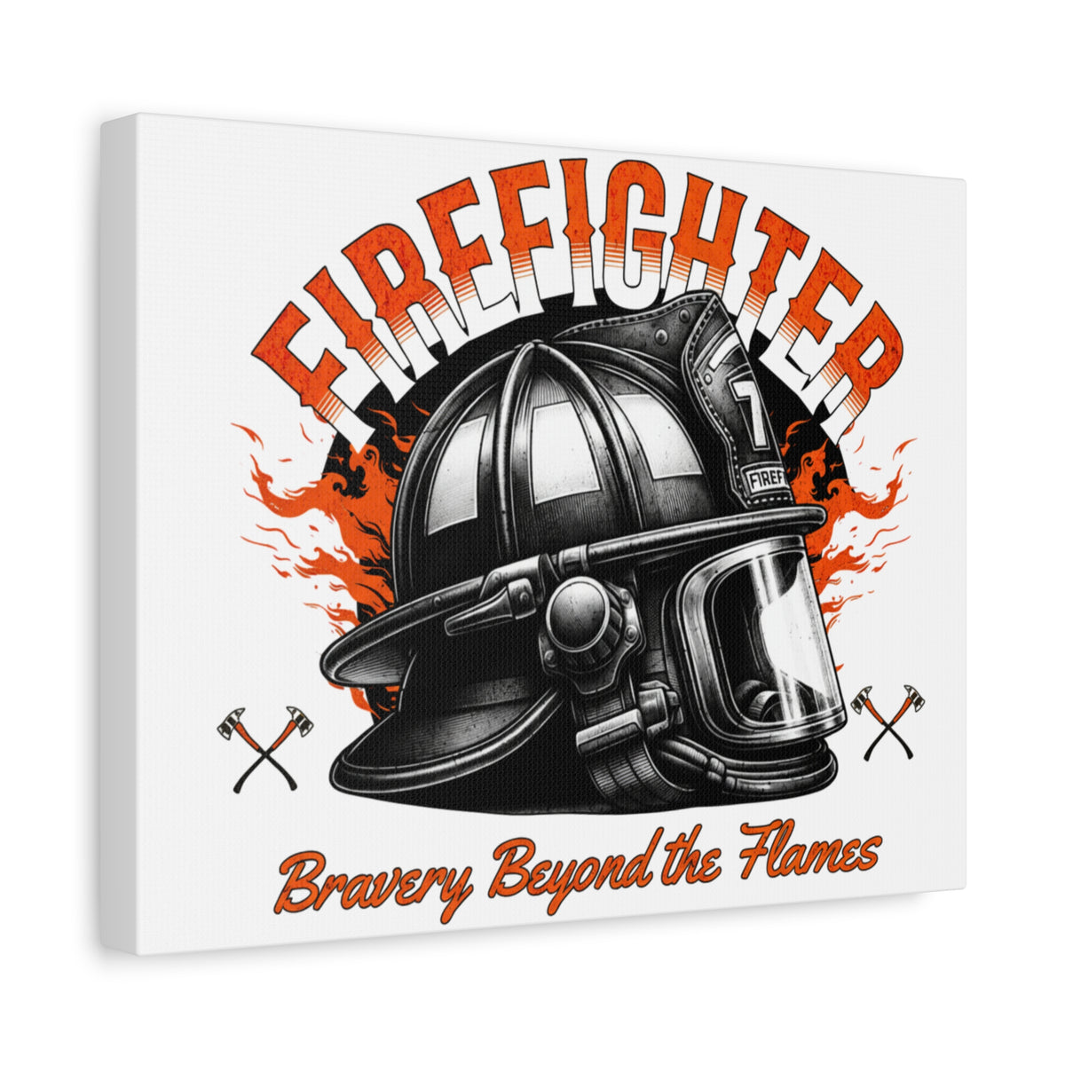 Brave Firefighter Canvas Wall Art