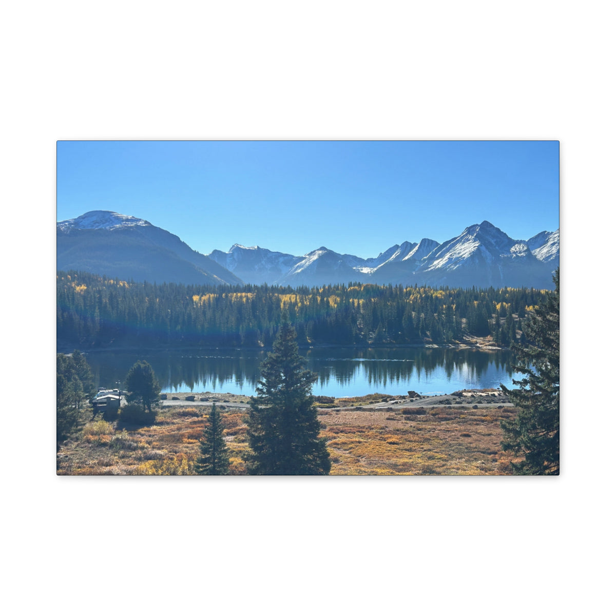 Mountain Lake Landscape Canvas