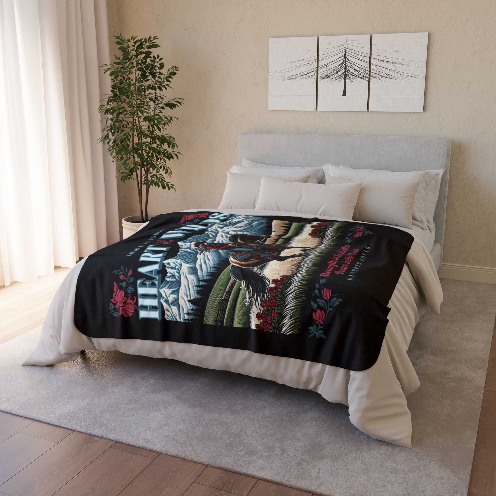 Heart of the Wilds Fleece Sherpa Blanket