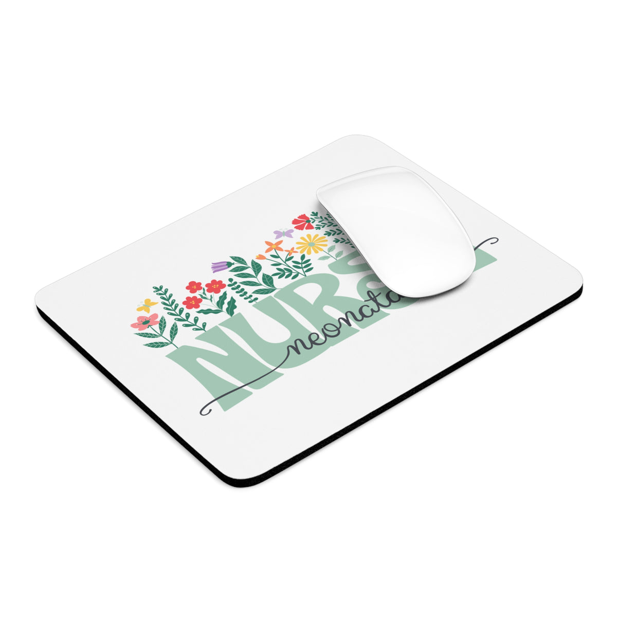 Neonatal Nurse Floral Mouse Pad