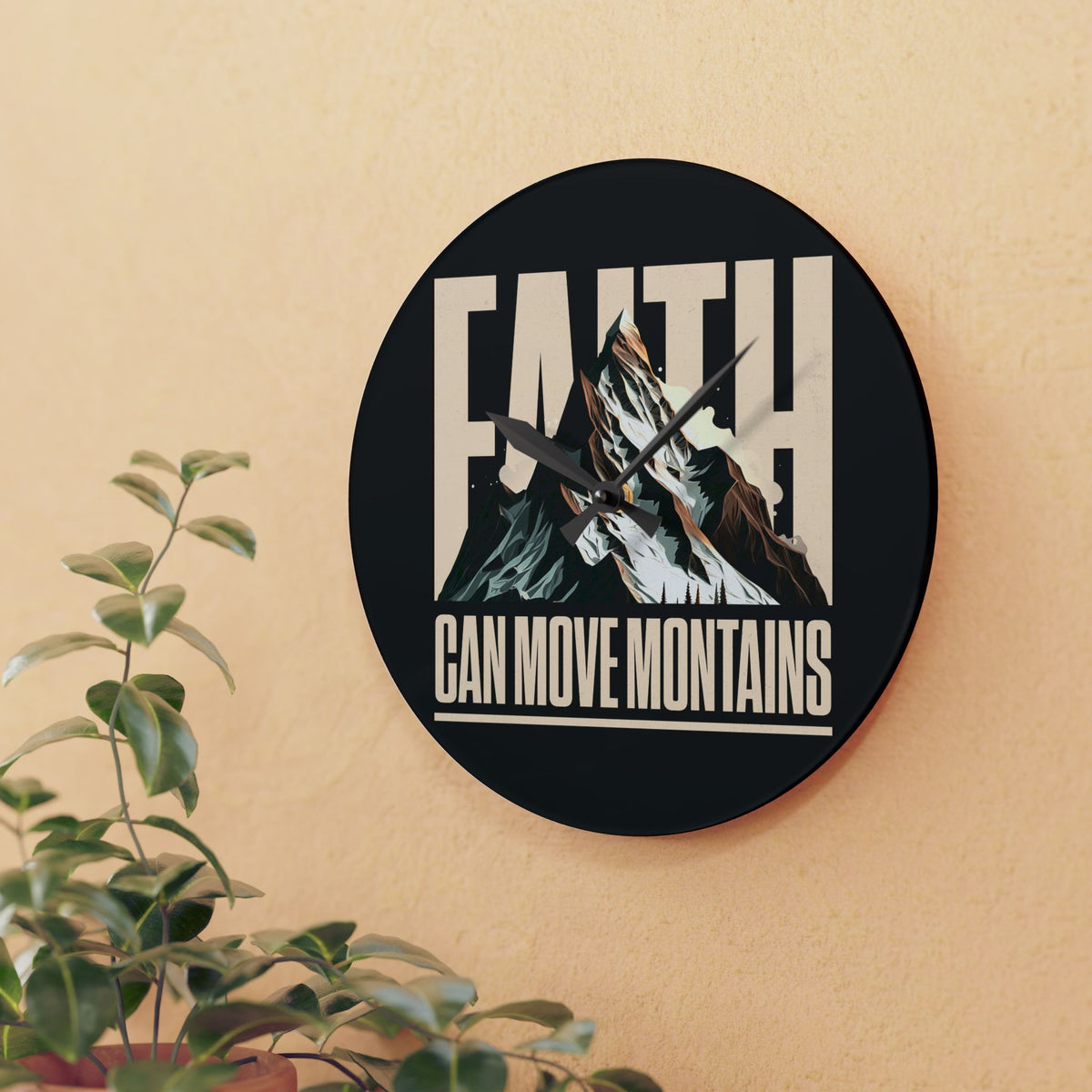 Faith Can Move Mountains Wall Clock