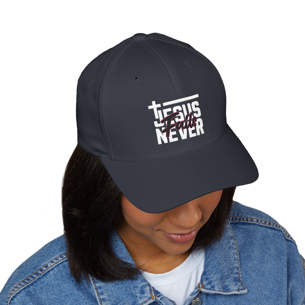 Embroidered 'Jesus Never Fails' Faith Baseball Hat