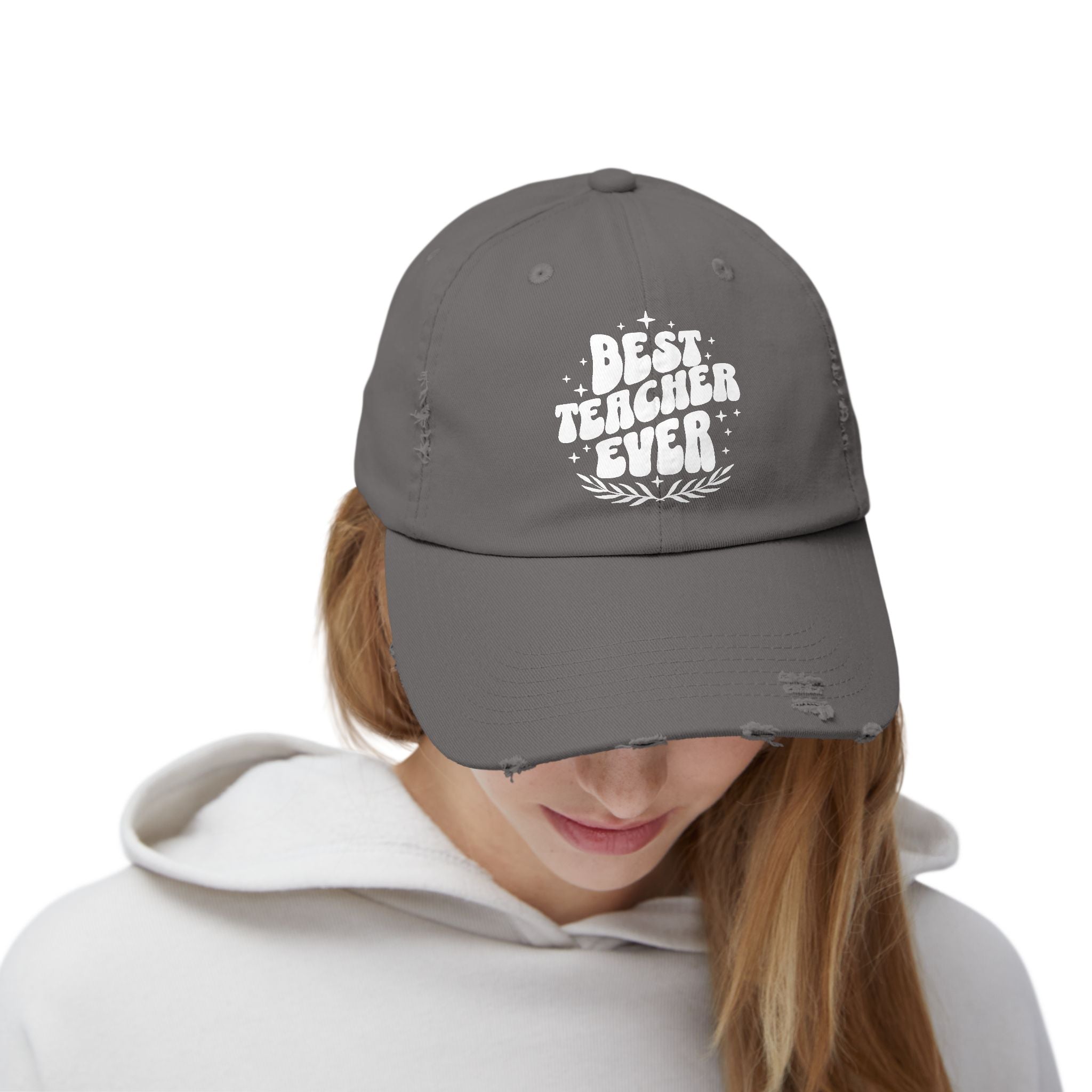 Best Teacher Ever Distressed Hat