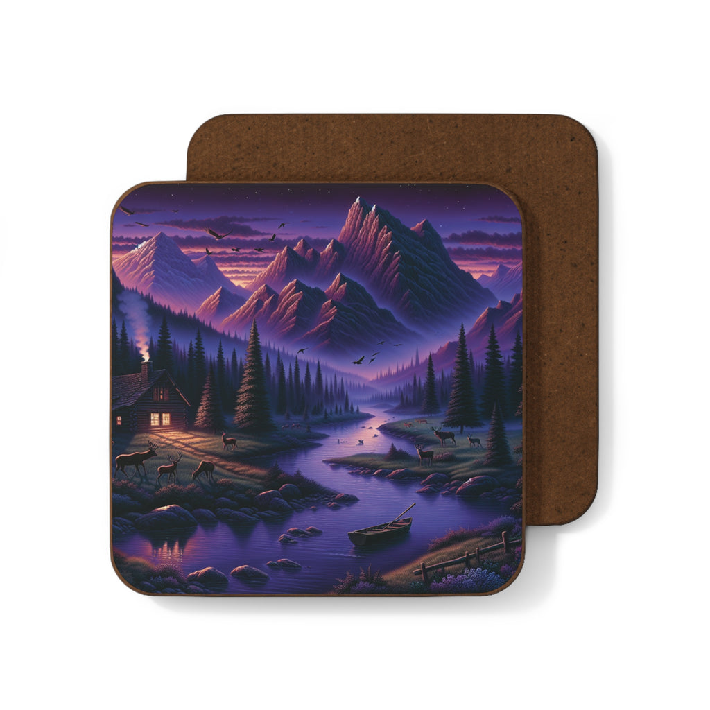 Mountain Lake Cabin Coaster