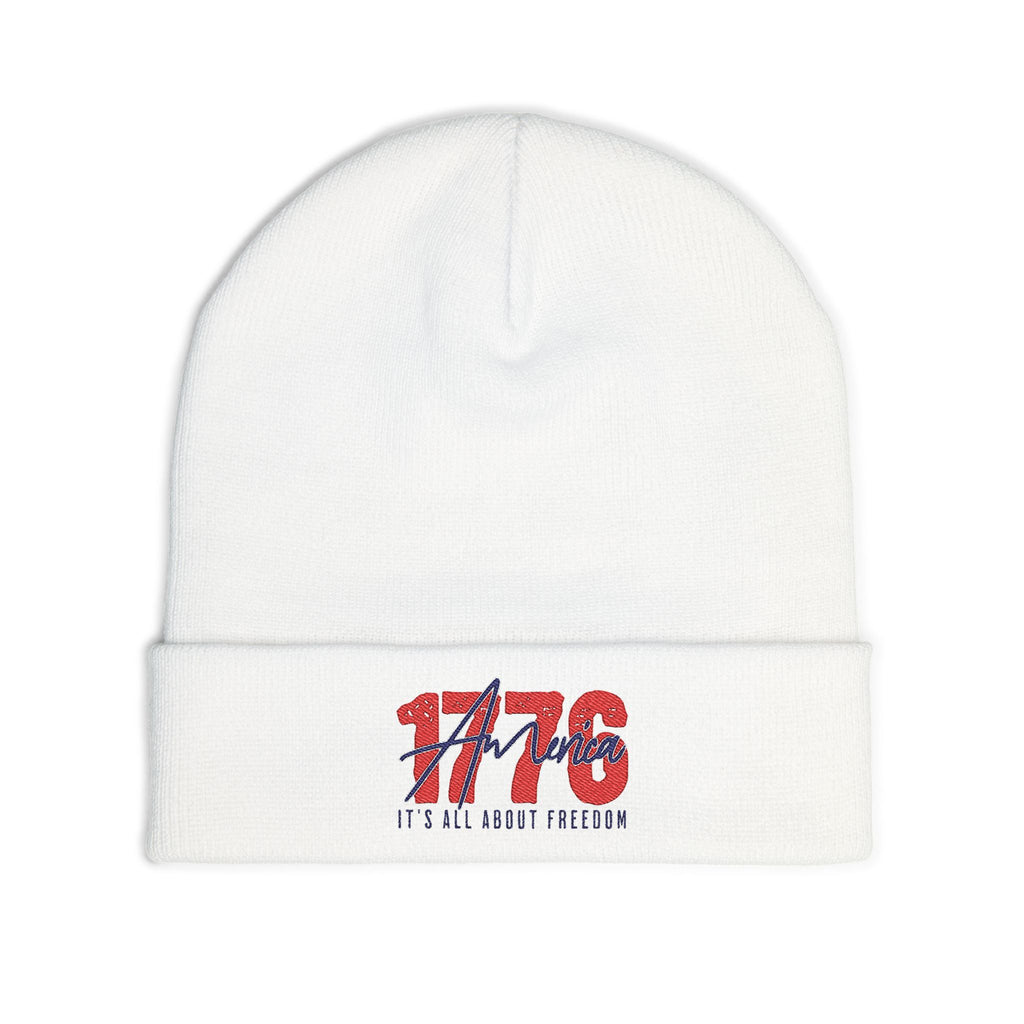Embroidered '1776 America' Knit Beanie