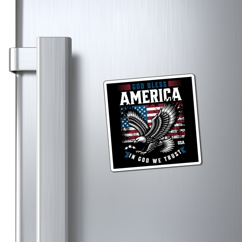 God Bless America Eagle Magnet