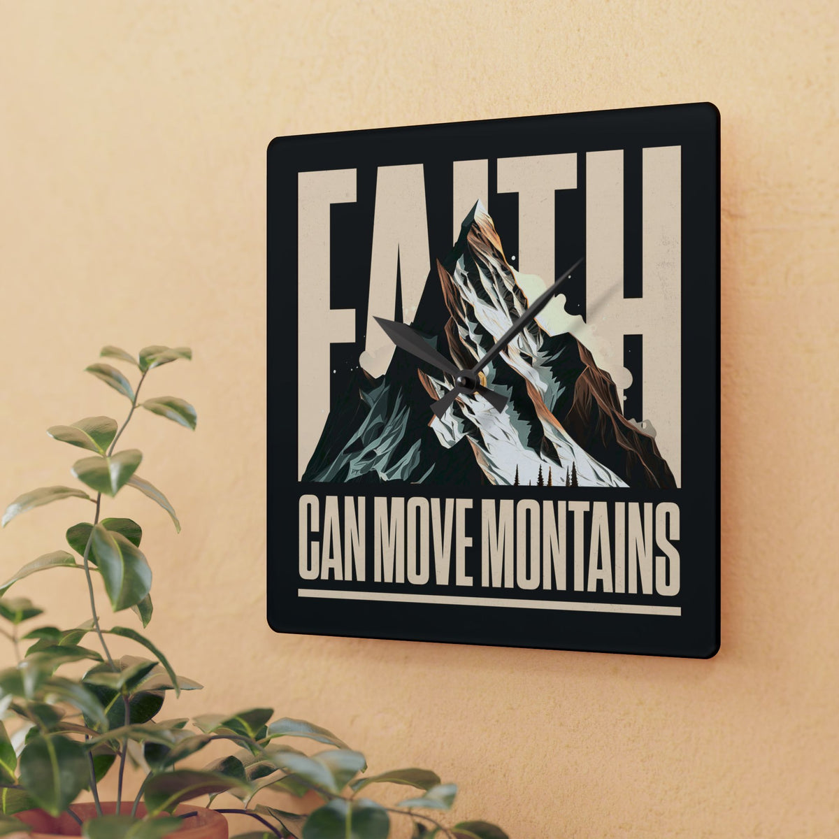 Faith Can Move Mountains Wall Clock