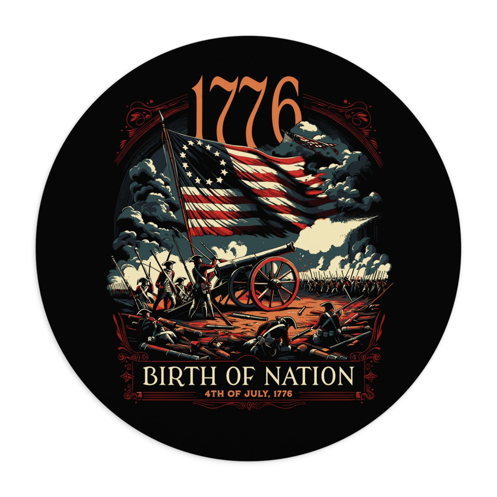 1776 Birth of a Nation Round Mouse Pad