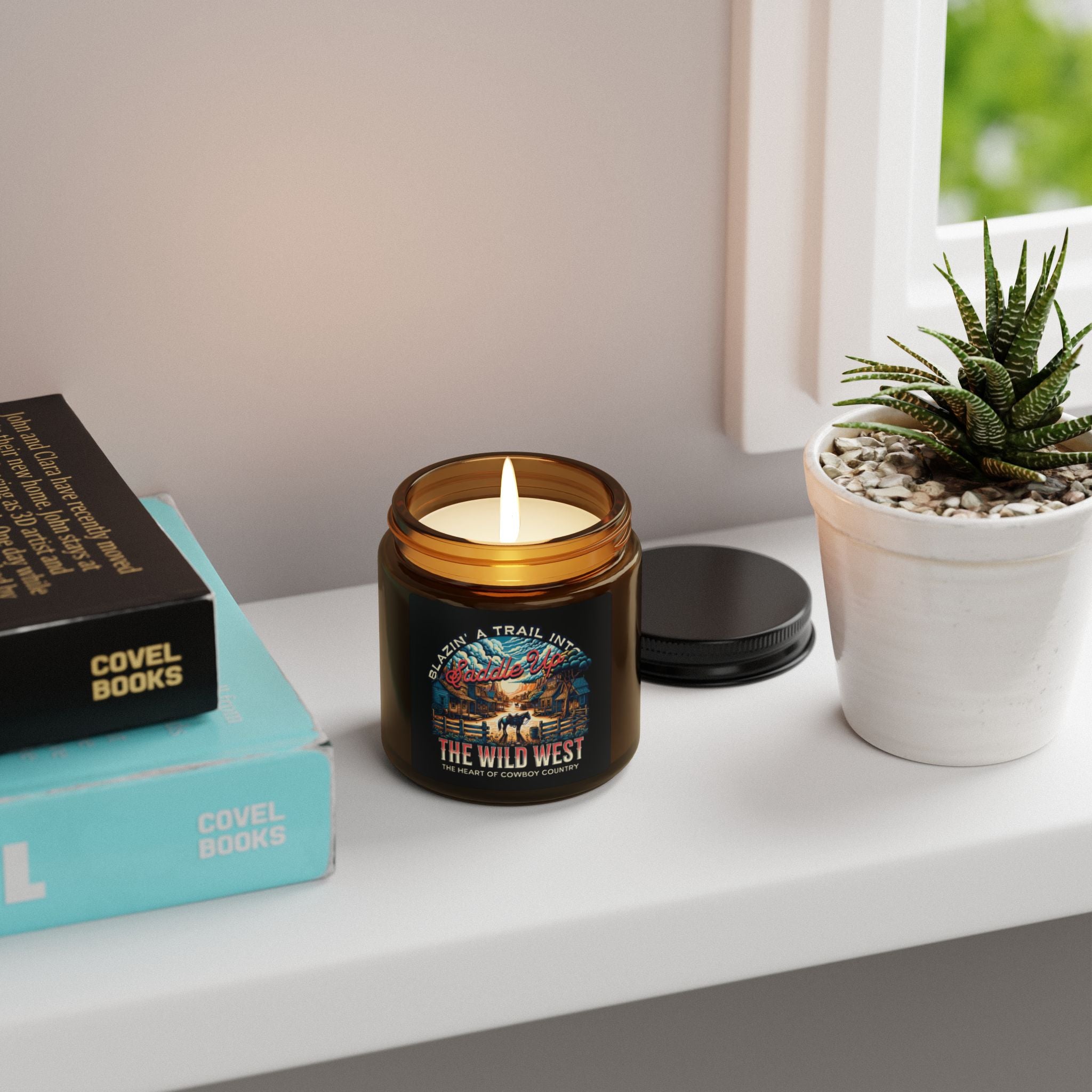 Blazin' A Trail Amber Candle Jar (4oz. 9oz.)
