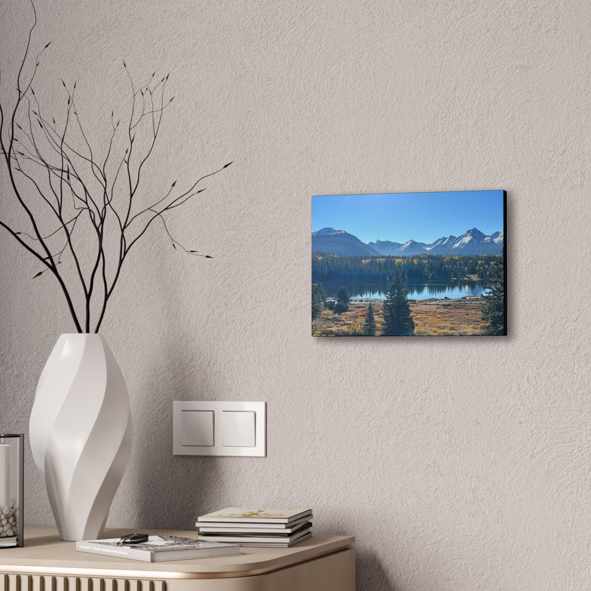 Mountain Lake Landscape Canvas