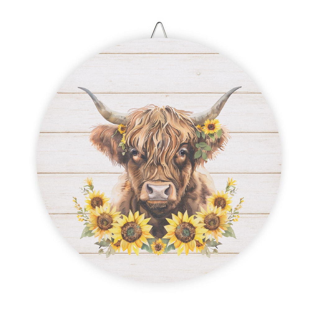 Sunflower Highland Cow Wall Decor