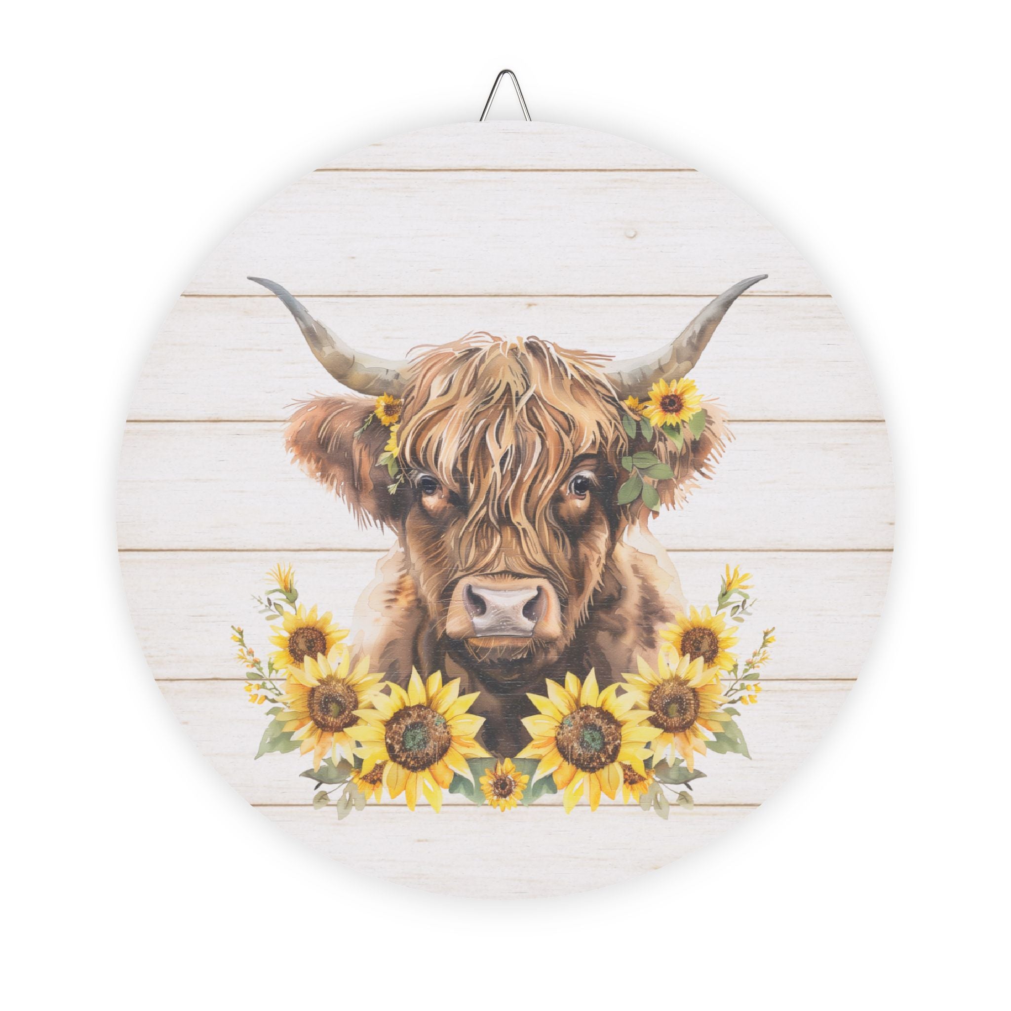 Sunflower Highland Cow Wall Decor