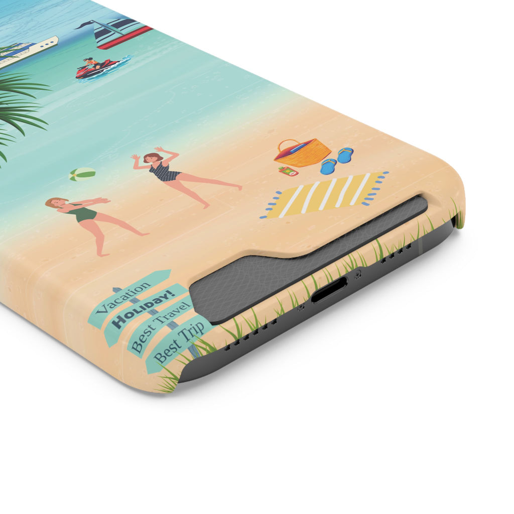 Beach Phone Case With Card Holder