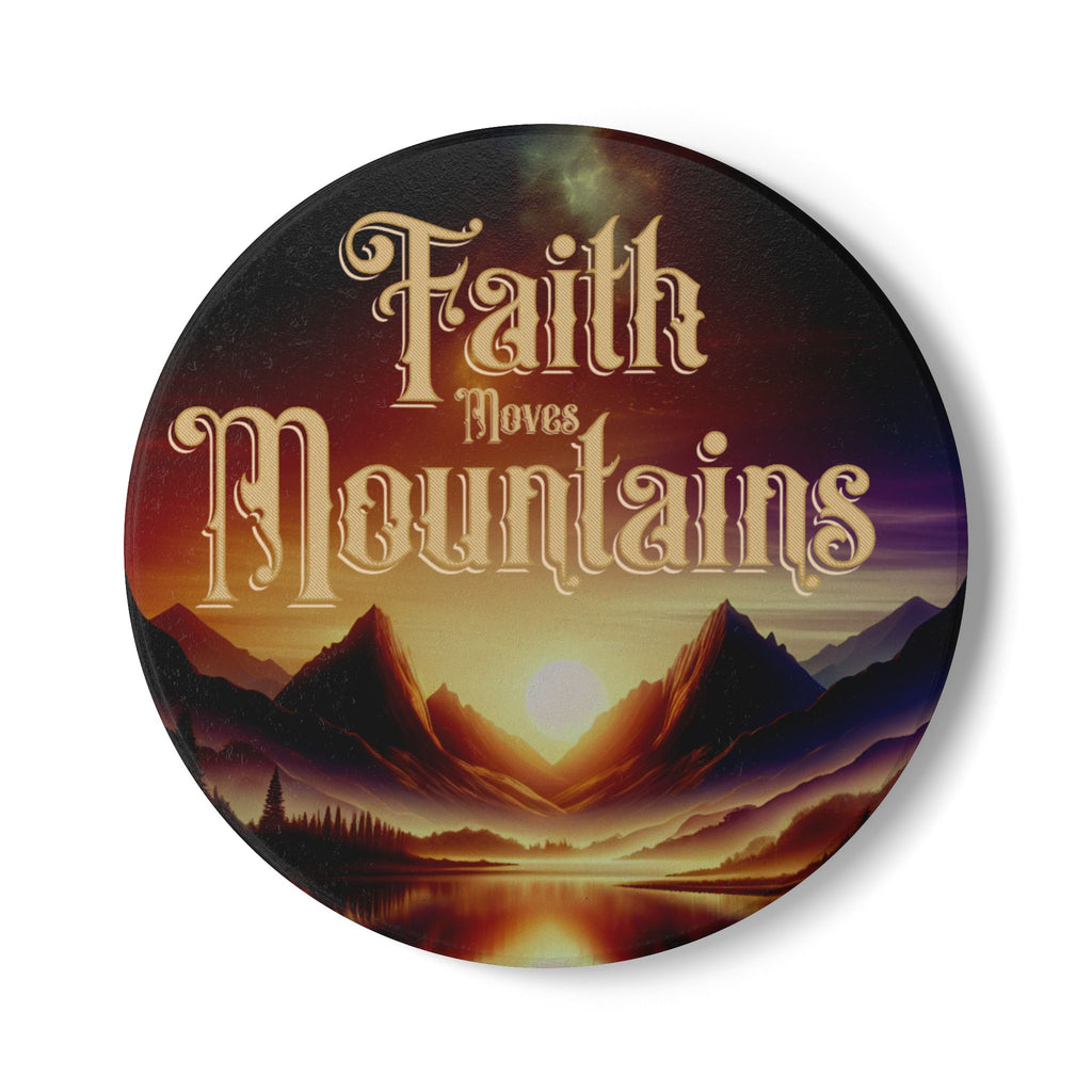 Faith Moves Mountains Ceramic Coasters