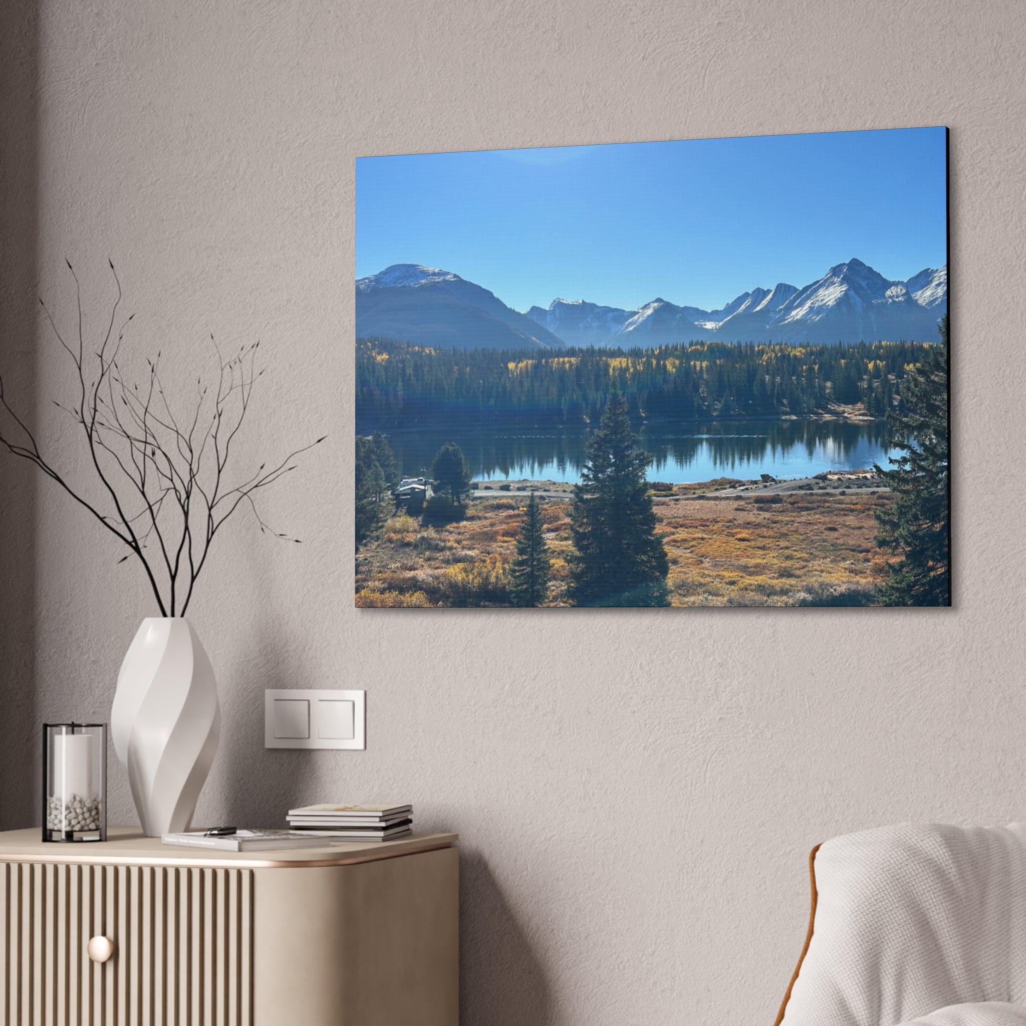 Mountain Lake Landscape Canvas