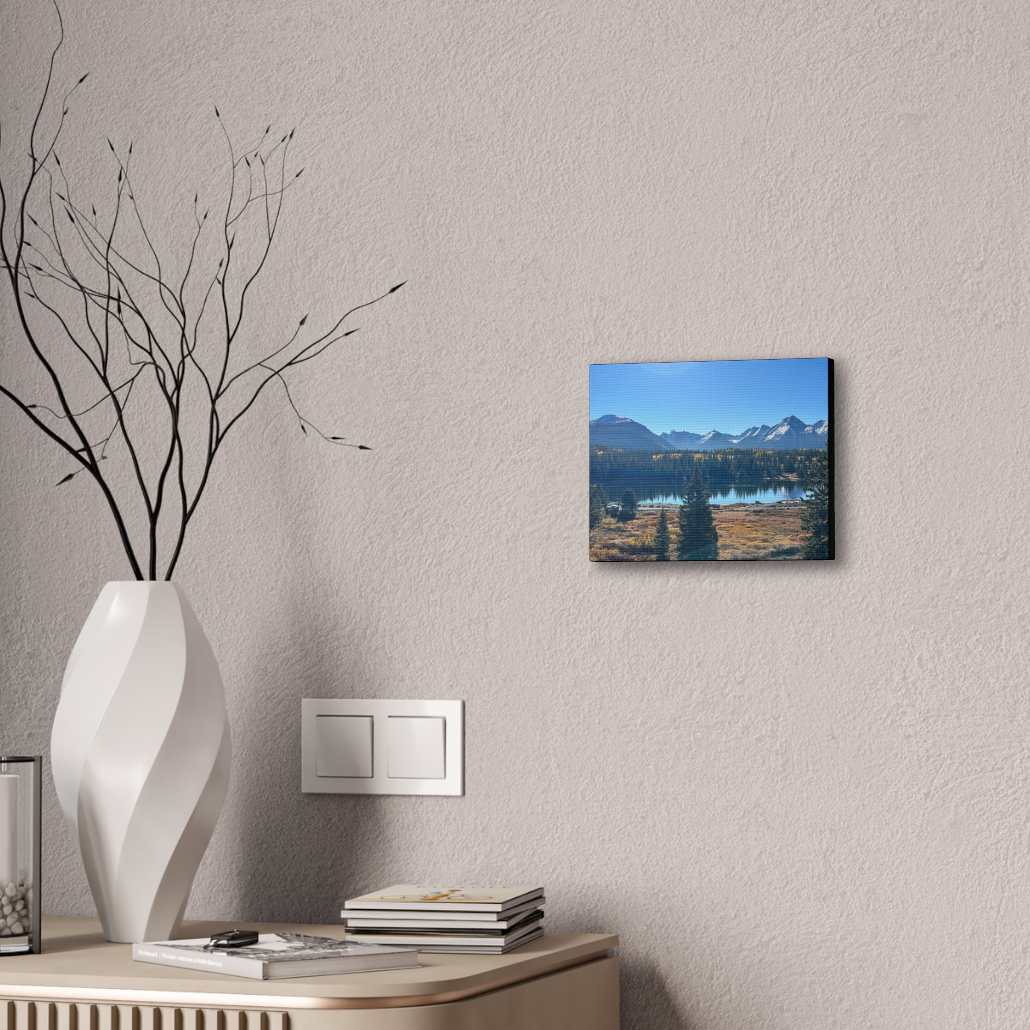 Mountain Lake Landscape Canvas