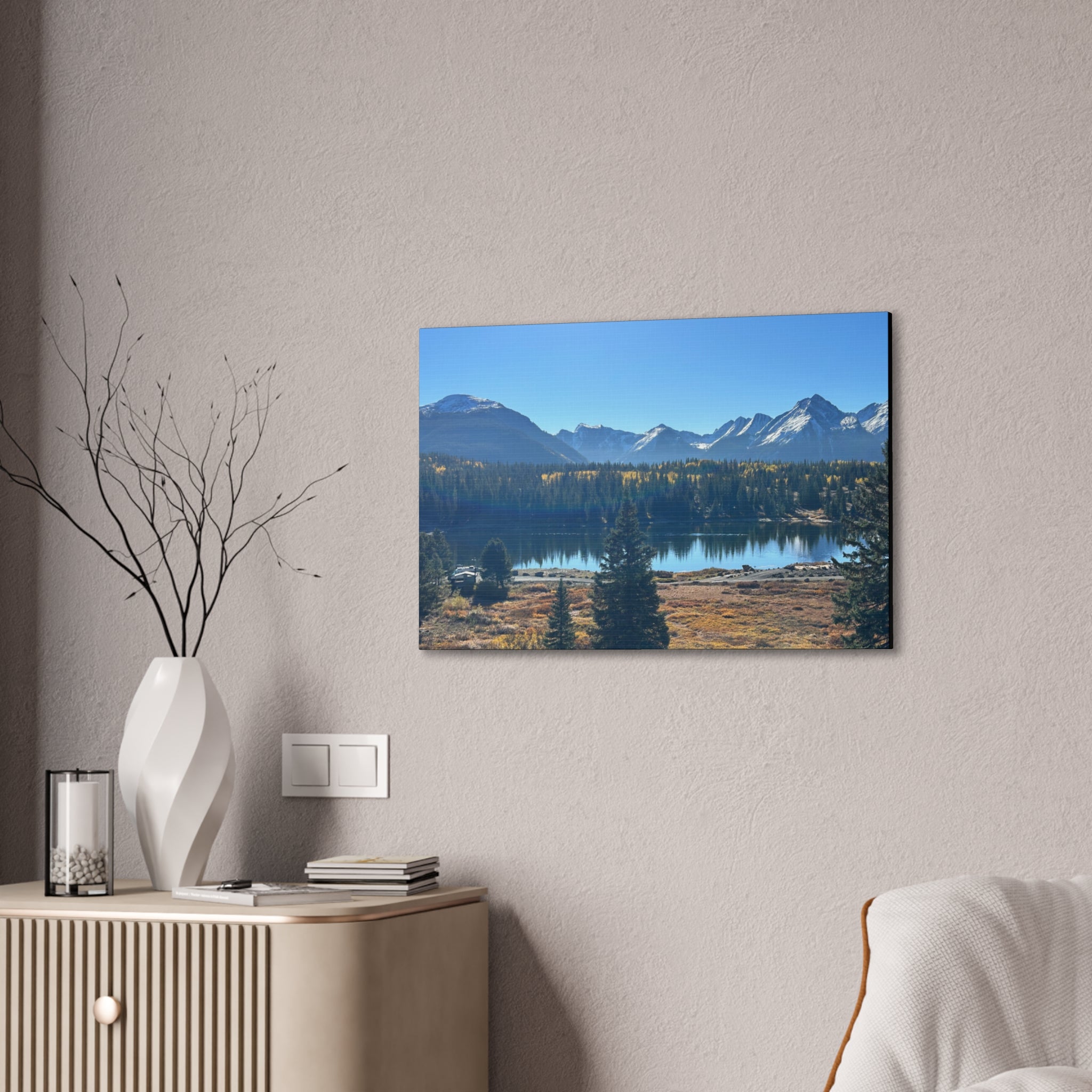 Mountain Lake Landscape Canvas