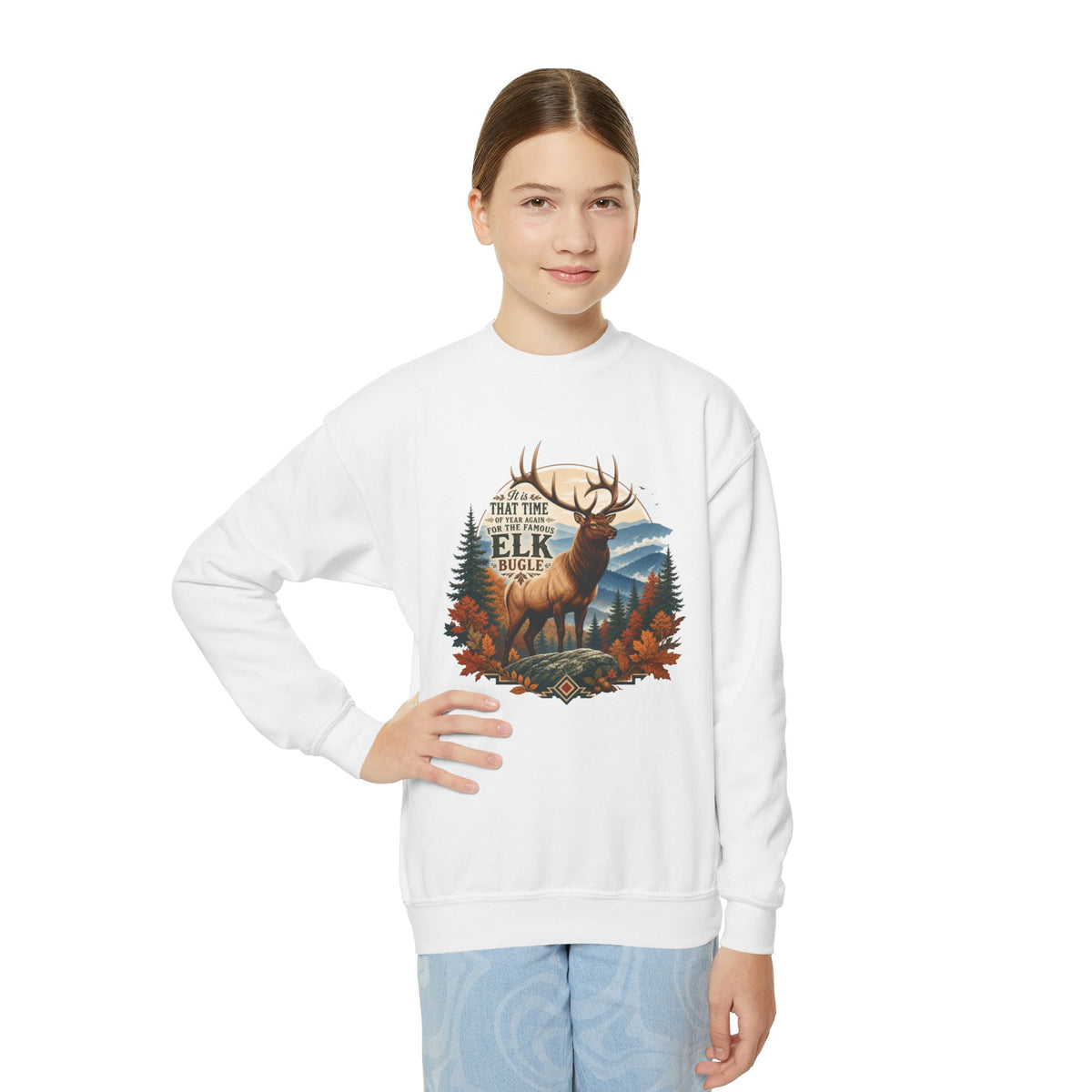 Elk Bugle Youth Crewneck