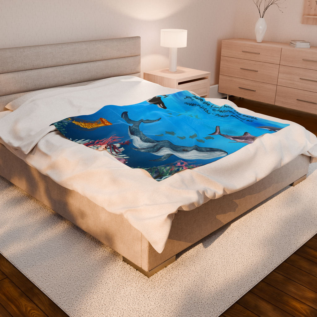Ocean Plush Blanket (Psalm 148:7)