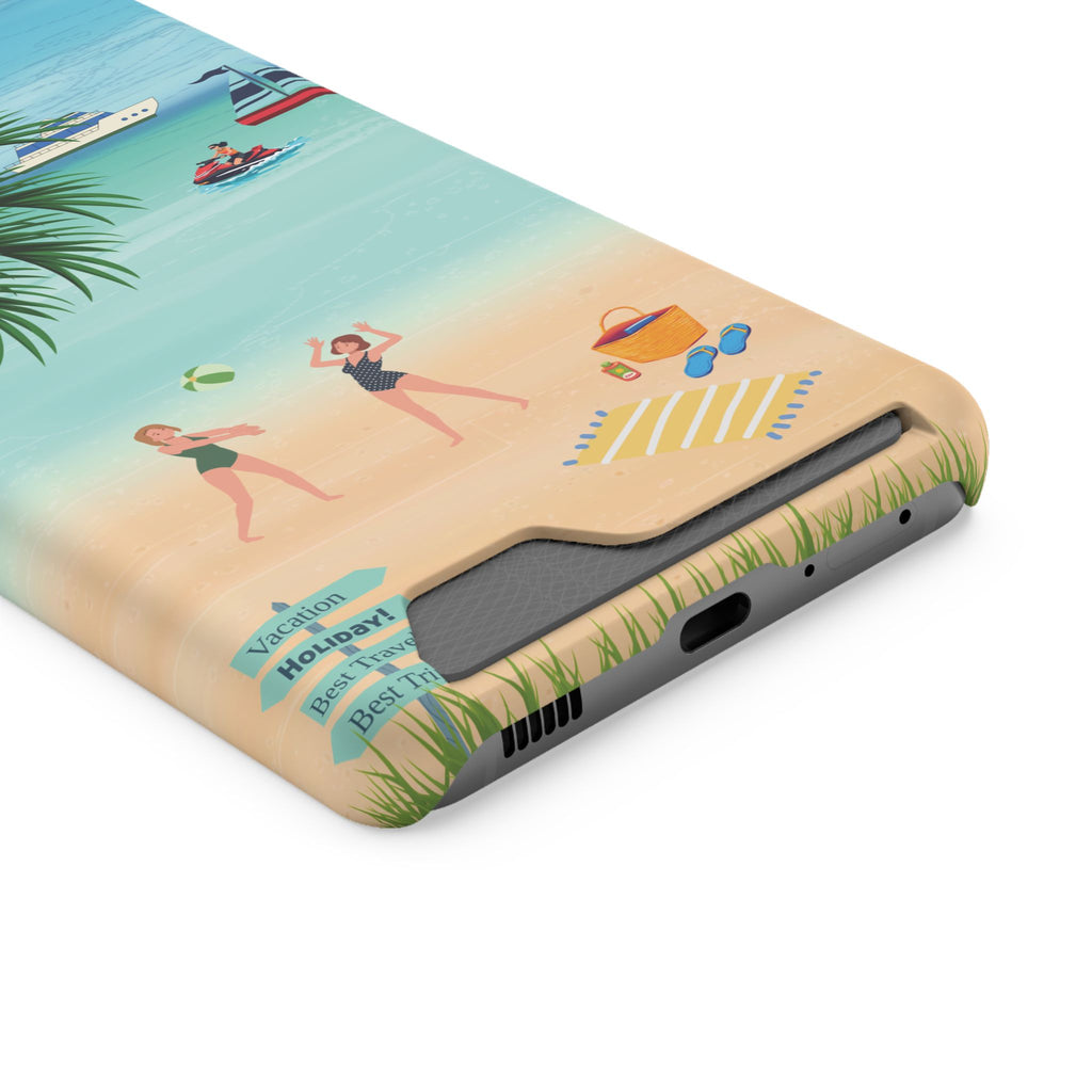Beach Phone Case With Card Holder