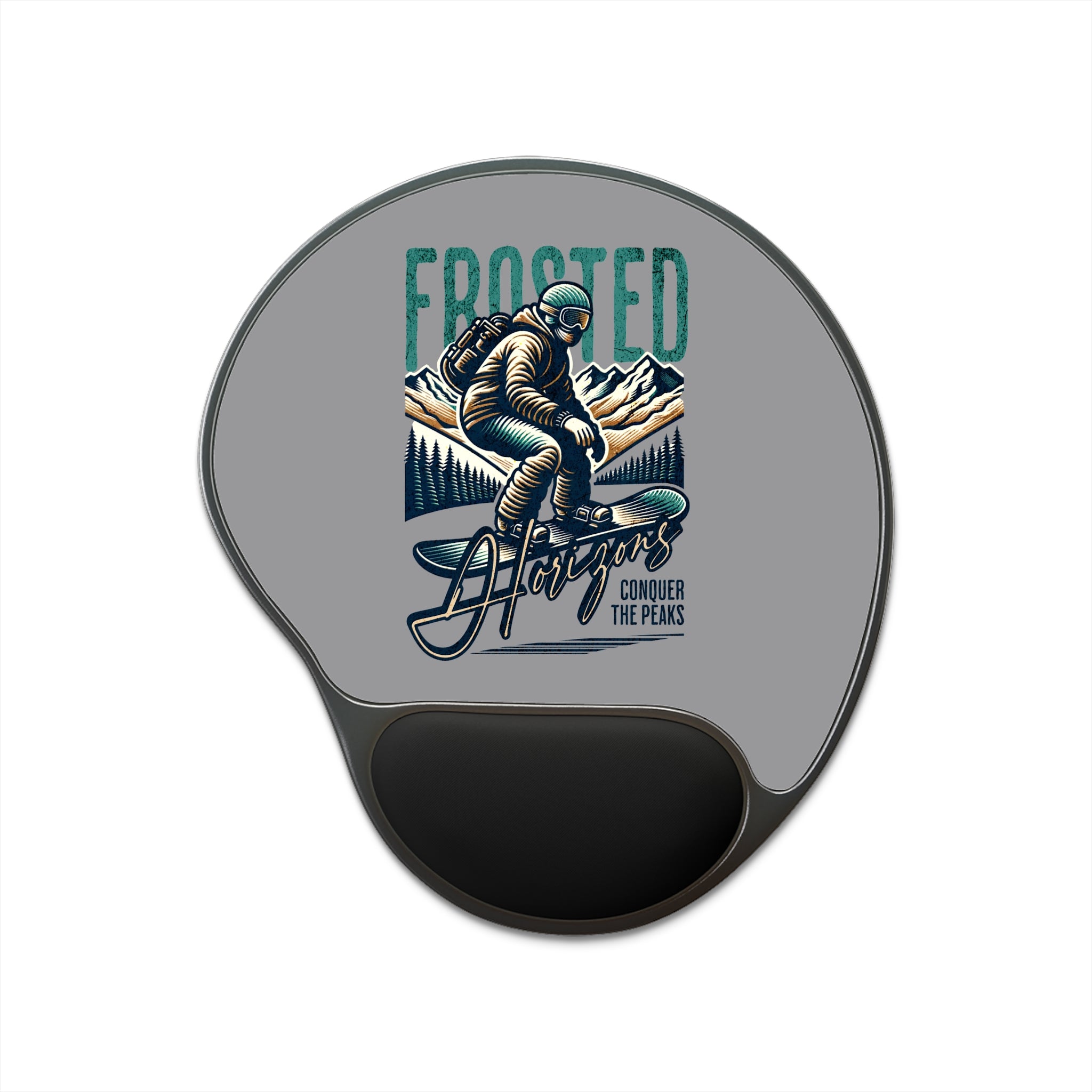 Frosted Horizons Snowboarder Mouse Pad with Wrist Rest